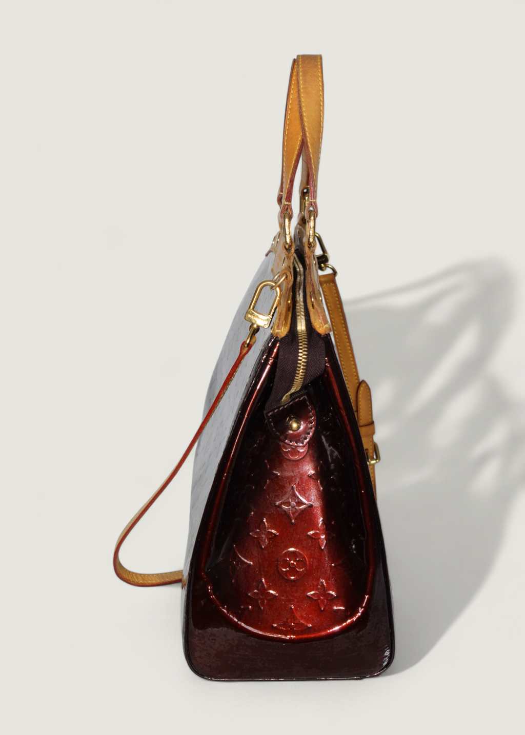 Preloved | Louis Vuitton Monogram Vernis Brea MM Totebag i Bordeaux Rød