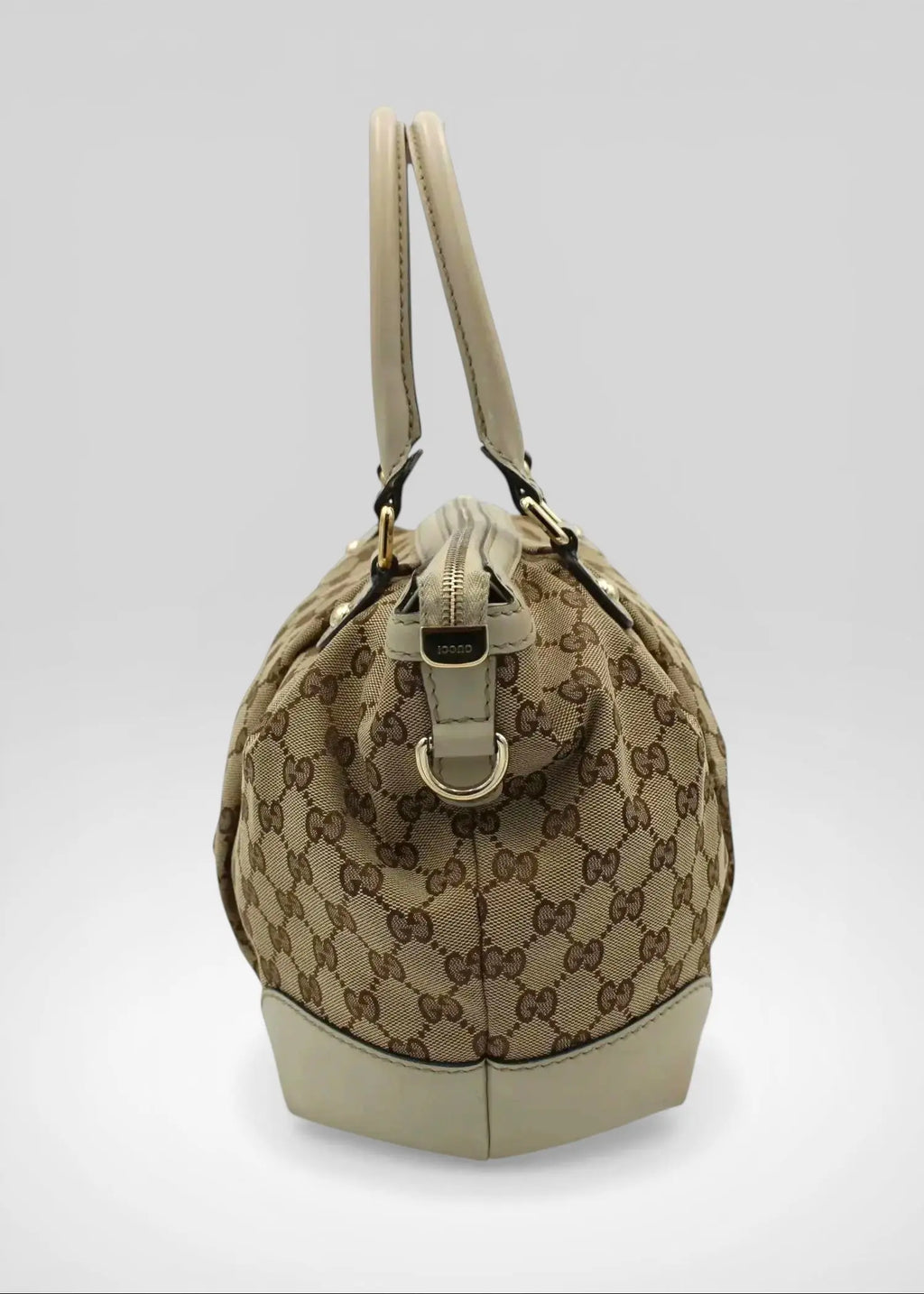 Preloved | Gucci GG Monogram Håndtaske & Crossbody med Hvid Læder Gucci