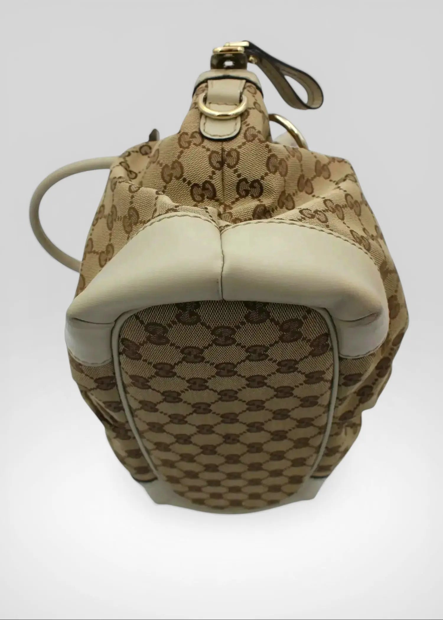 Preloved | Gucci GG Monogram Håndtaske & Crossbody med Hvid Læder Gucci