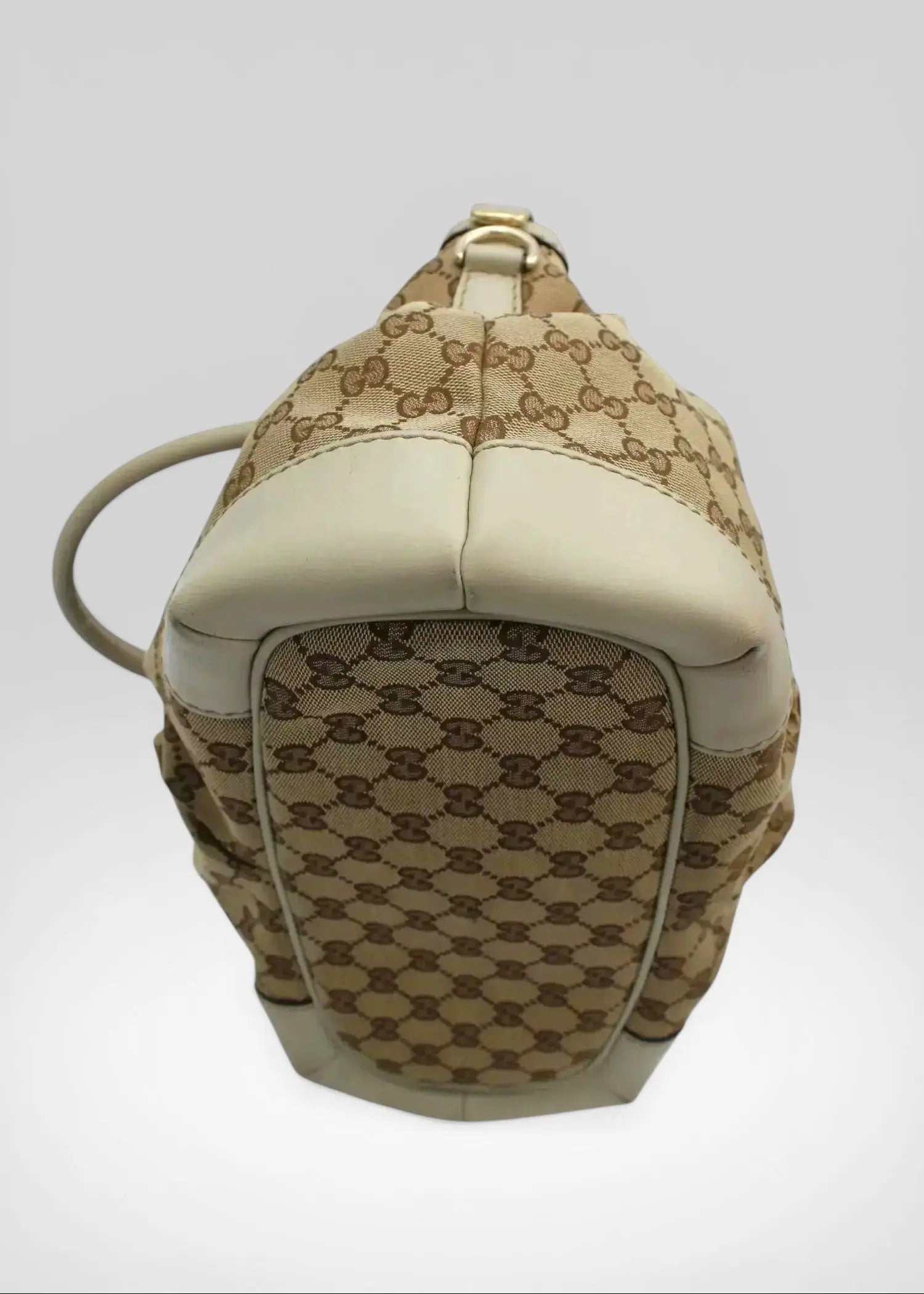 Preloved | Gucci GG Monogram Håndtaske & Crossbody med Hvid Læder Gucci