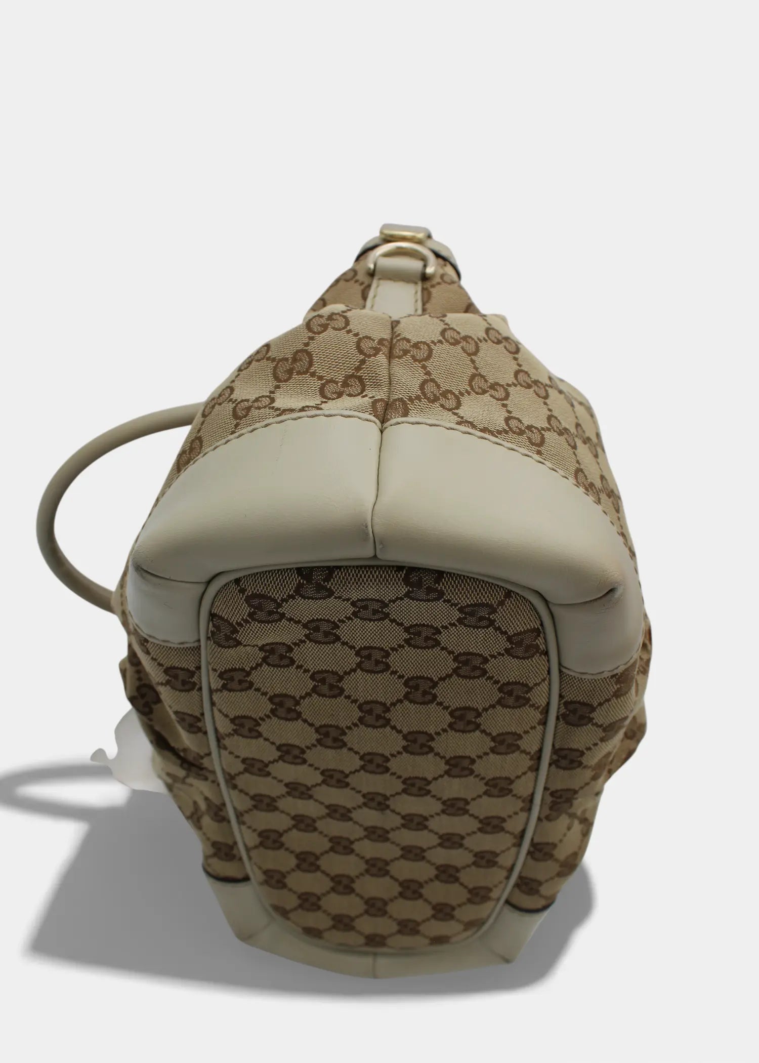 Preloved | Gucci GG Monogram Håndtaske & Crossbody med Hvid Læder