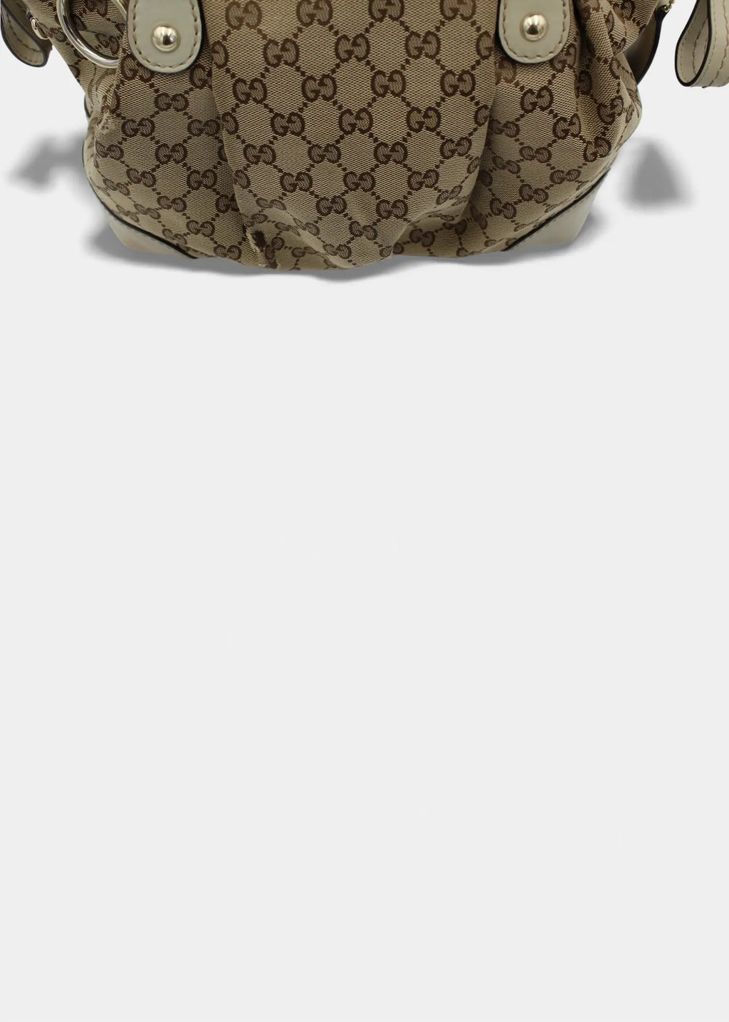 Preloved | Gucci GG Monogram Håndtaske & Crossbody med Hvid Læder