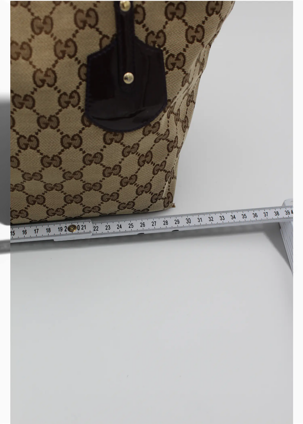 Preloved | Gucci GG Monogram Totebag med Sort PVC Læder