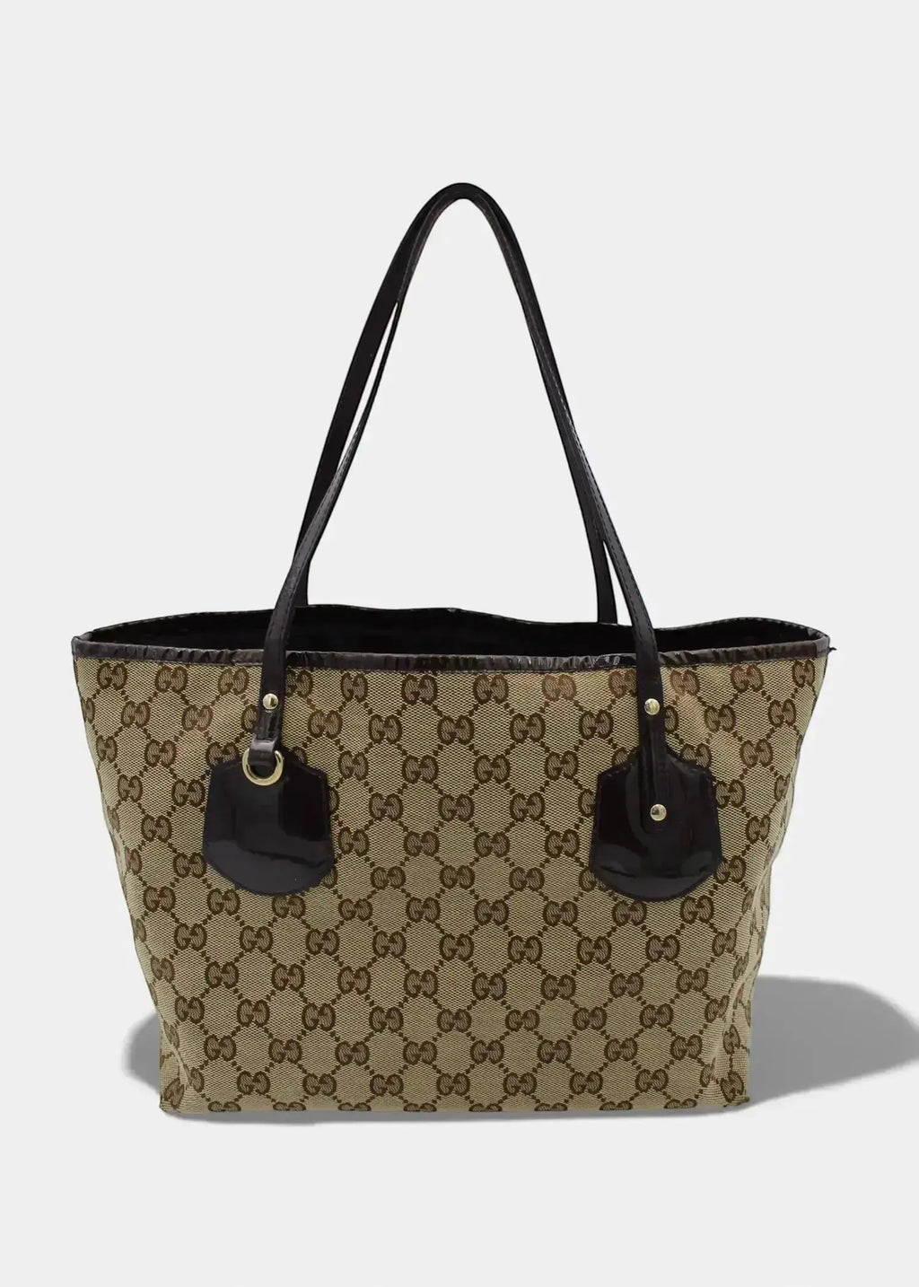 Preloved | Gucci GG Monogram Totebag med Sort / Lilla PVC Læder Gucci