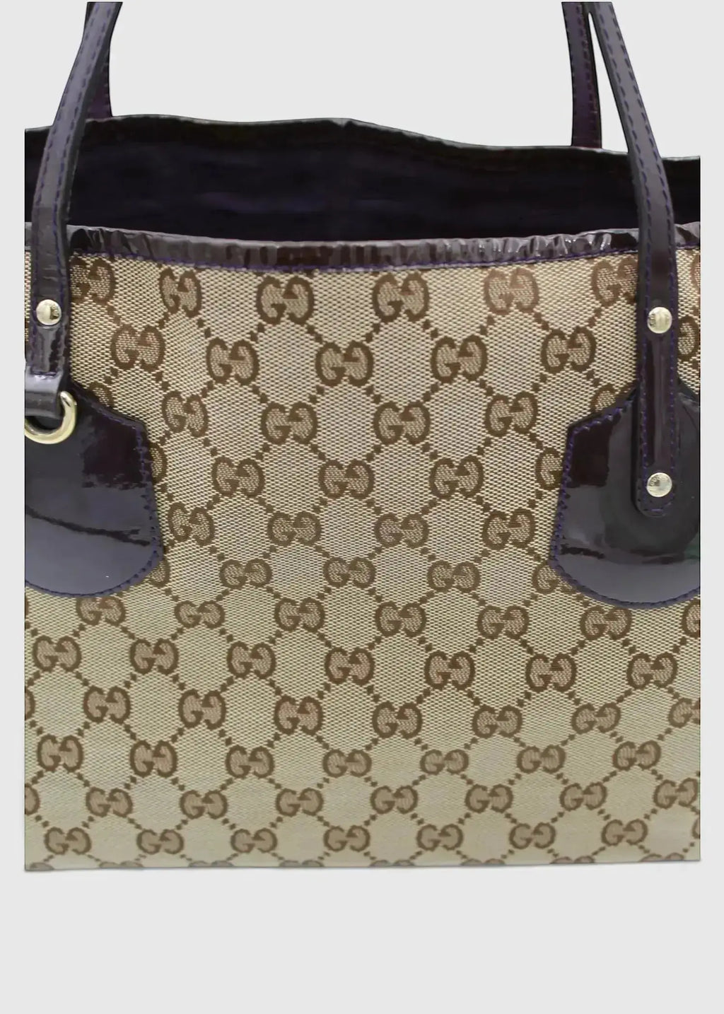 Preloved | Gucci GG Monogram Totebag med Sort / Lilla PVC Læder Gucci