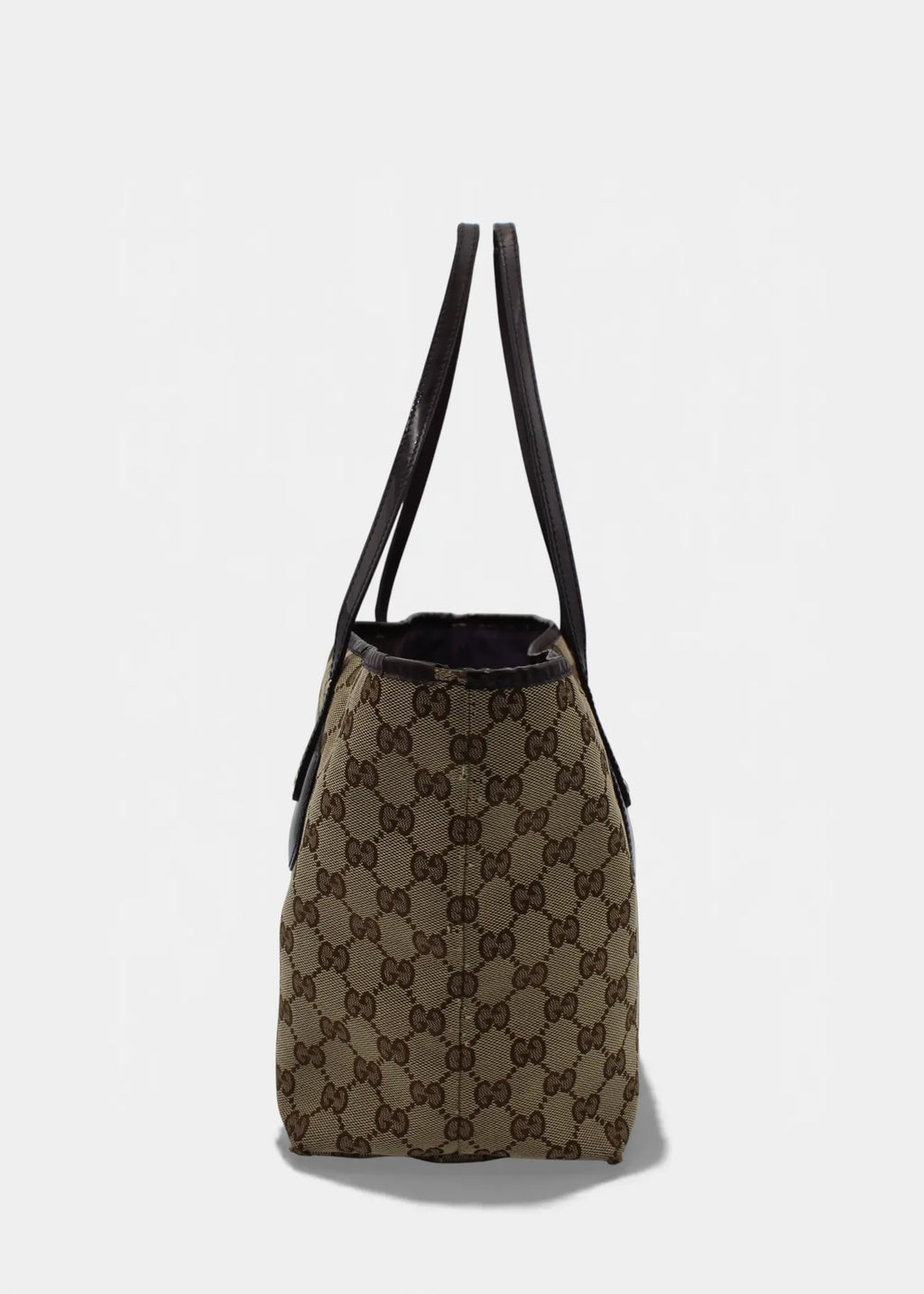 Preloved | Gucci GG Monogram Totebag med Sort PVC Læder