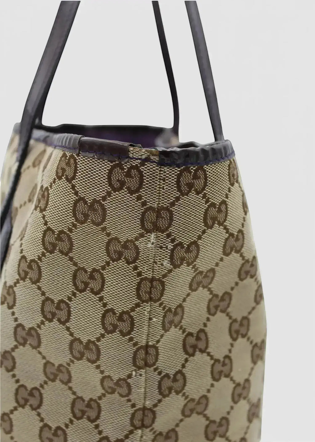 Preloved | Gucci GG Monogram Totebag med Sort / Lilla PVC Læder Gucci
