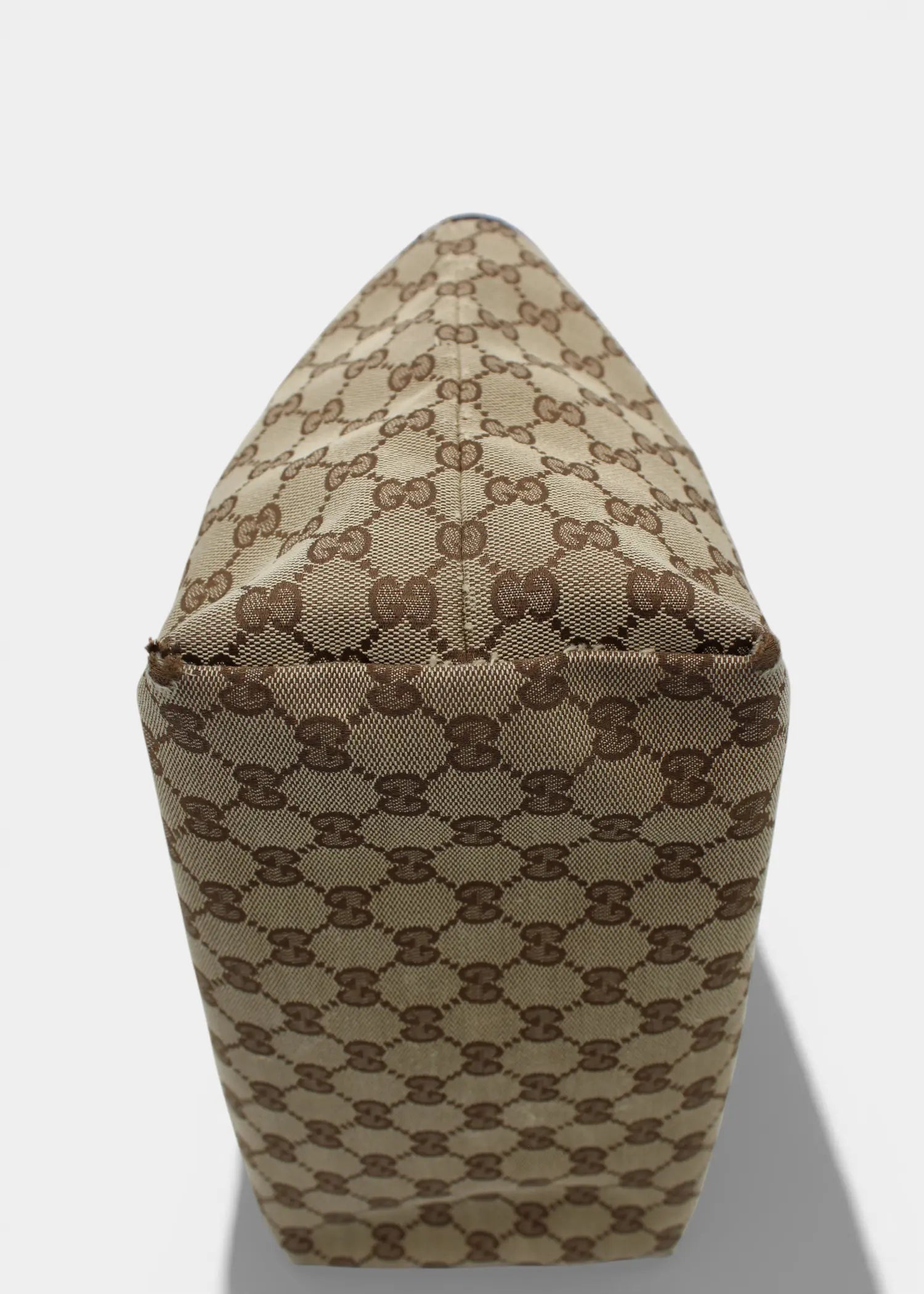 Preloved | Gucci GG Monogram Totebag med Sort PVC Læder