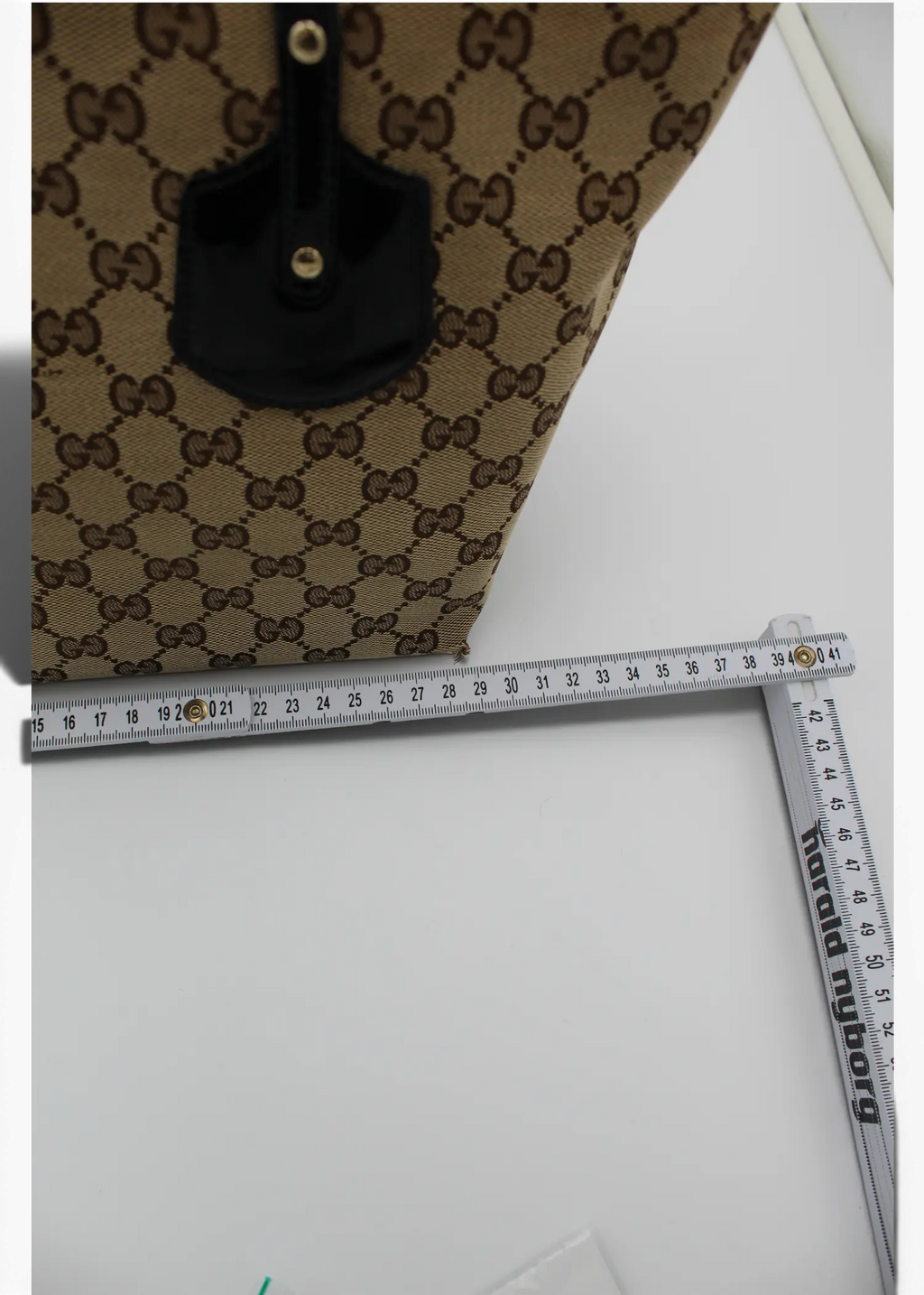 Preloved | Gucci GG Monogram Totebag med Sort PVC Læder