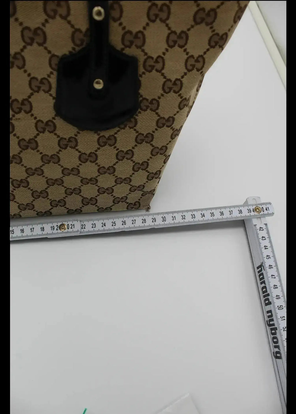 Preloved | Gucci GG Monogram Totebag med Sort PVC Læder Gucci
