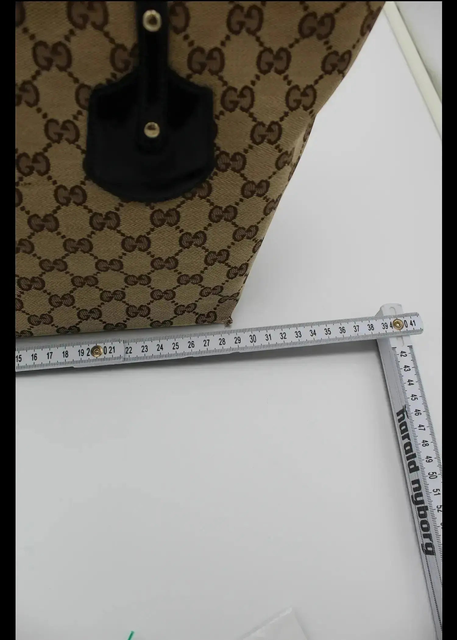 Preloved | Gucci GG Monogram Totebag med Sort PVC Læder Gucci