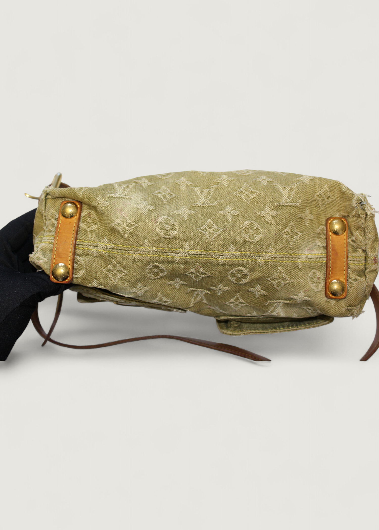 Preloved | Louis Vuitton Monogram Denim Baggy PM Crossbody i Grøn Gul Lichen Canvas