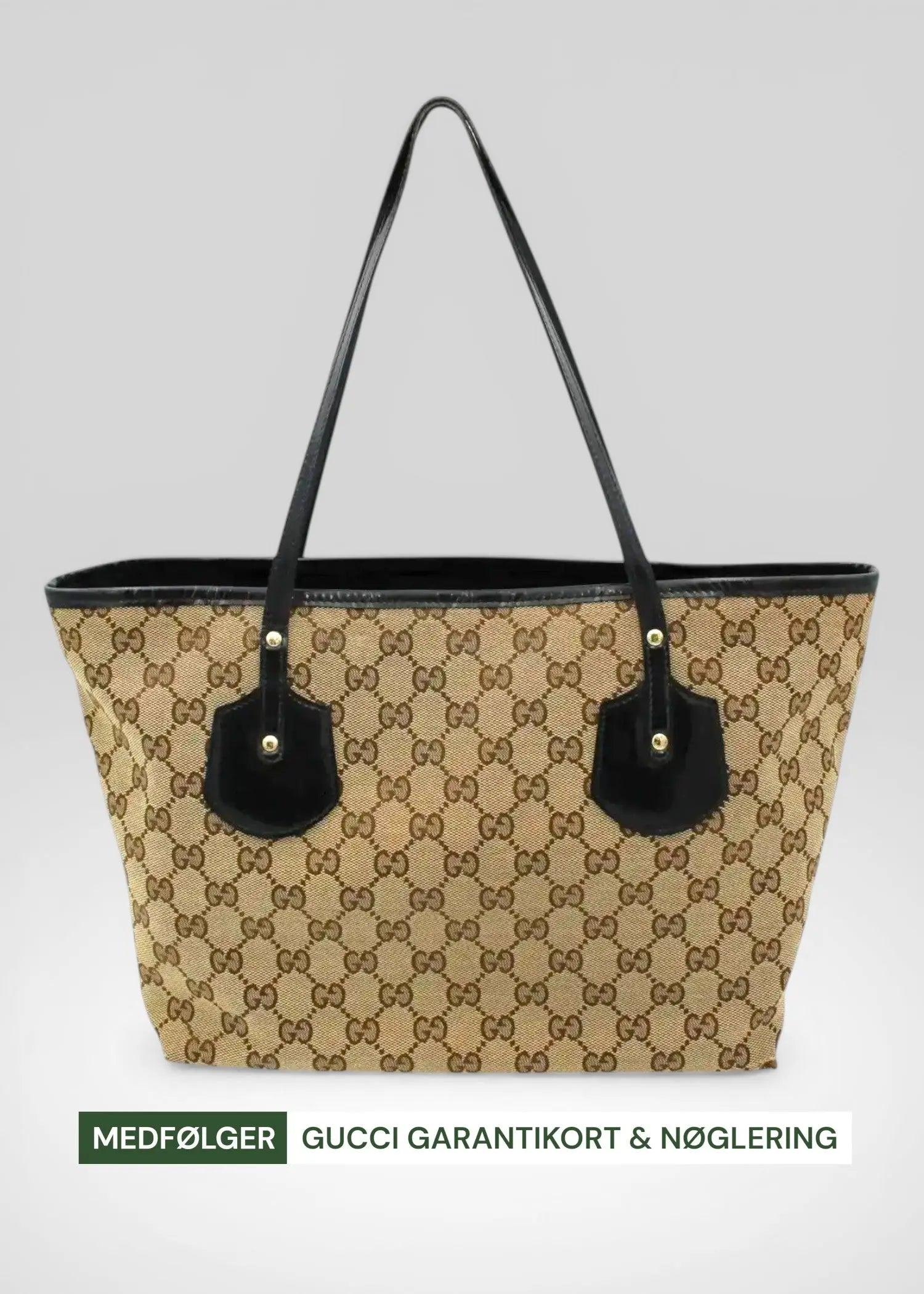 Preloved | Gucci GG Monogram Totebag med Sort PVC Læder Gucci