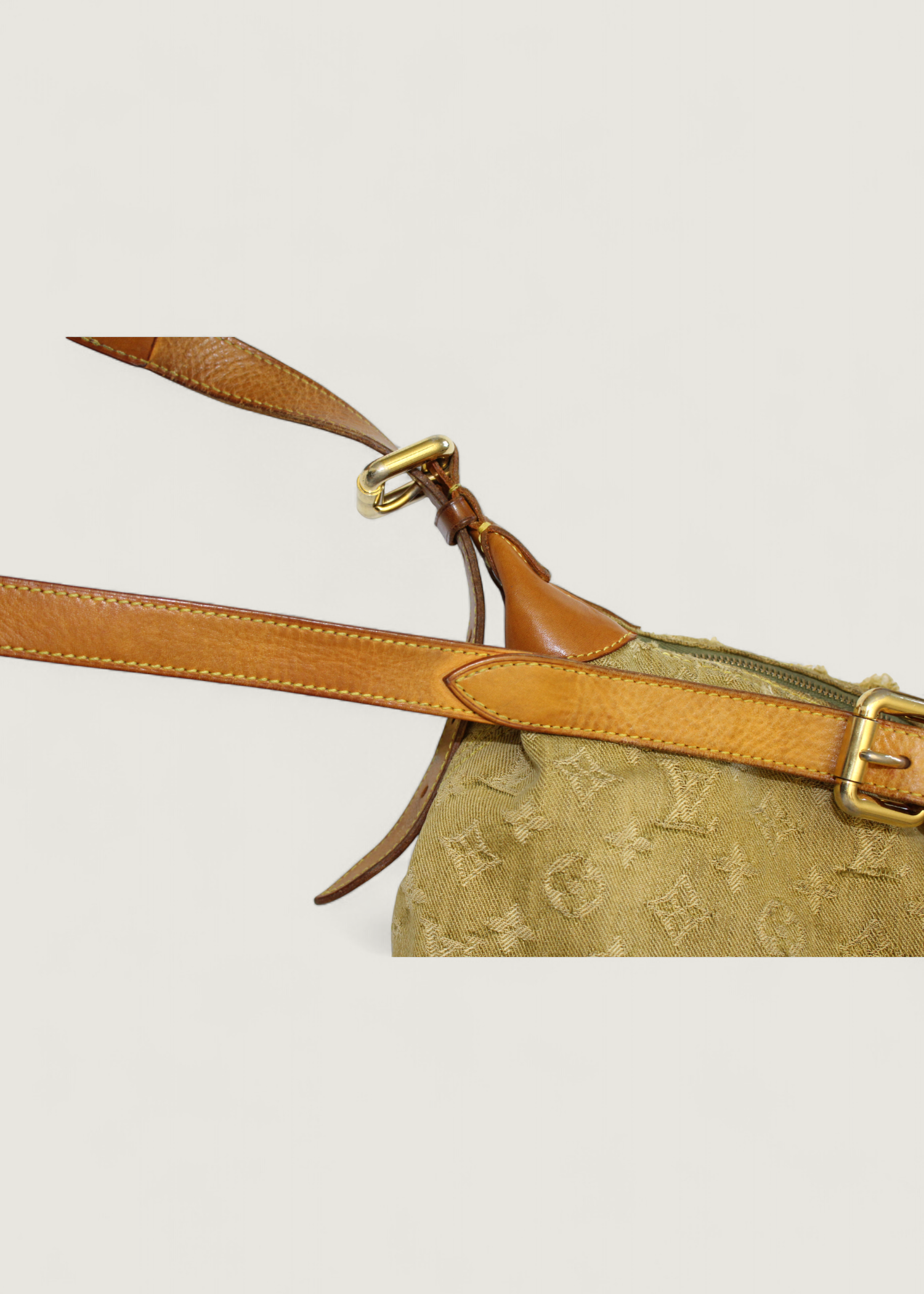 Preloved | Louis Vuitton Monogram Denim Baggy PM Crossbody i Grøn Gul Lichen Canvas