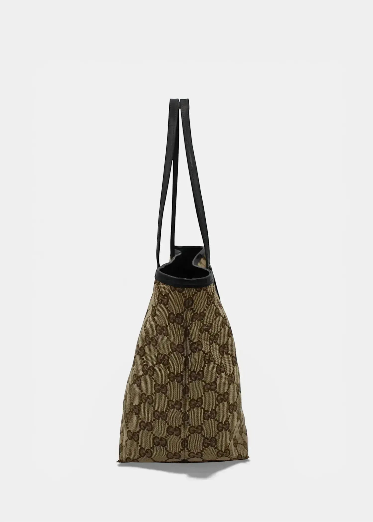Preloved | Gucci GG Monogram Totebag med Sort PVC Læder Gucci
