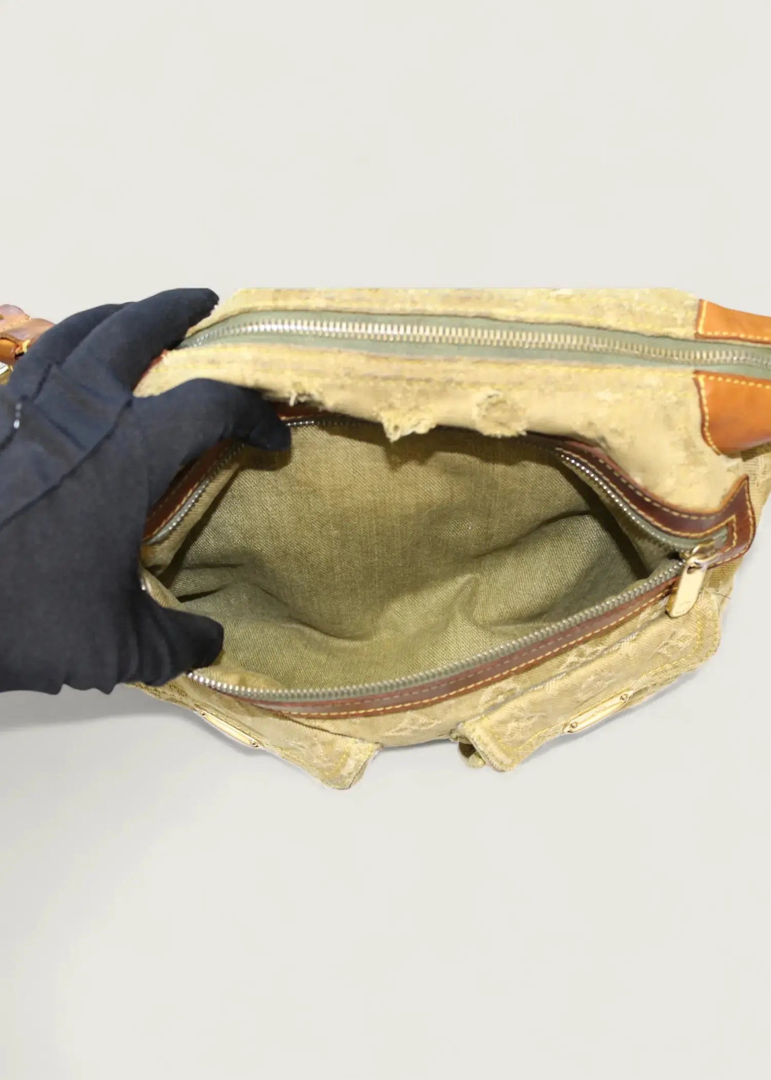 Preloved | Louis Vuitton Monogram Denim Baggy PM Crossbody i Grøn Gul Lichen Canvas Louis Vuitton