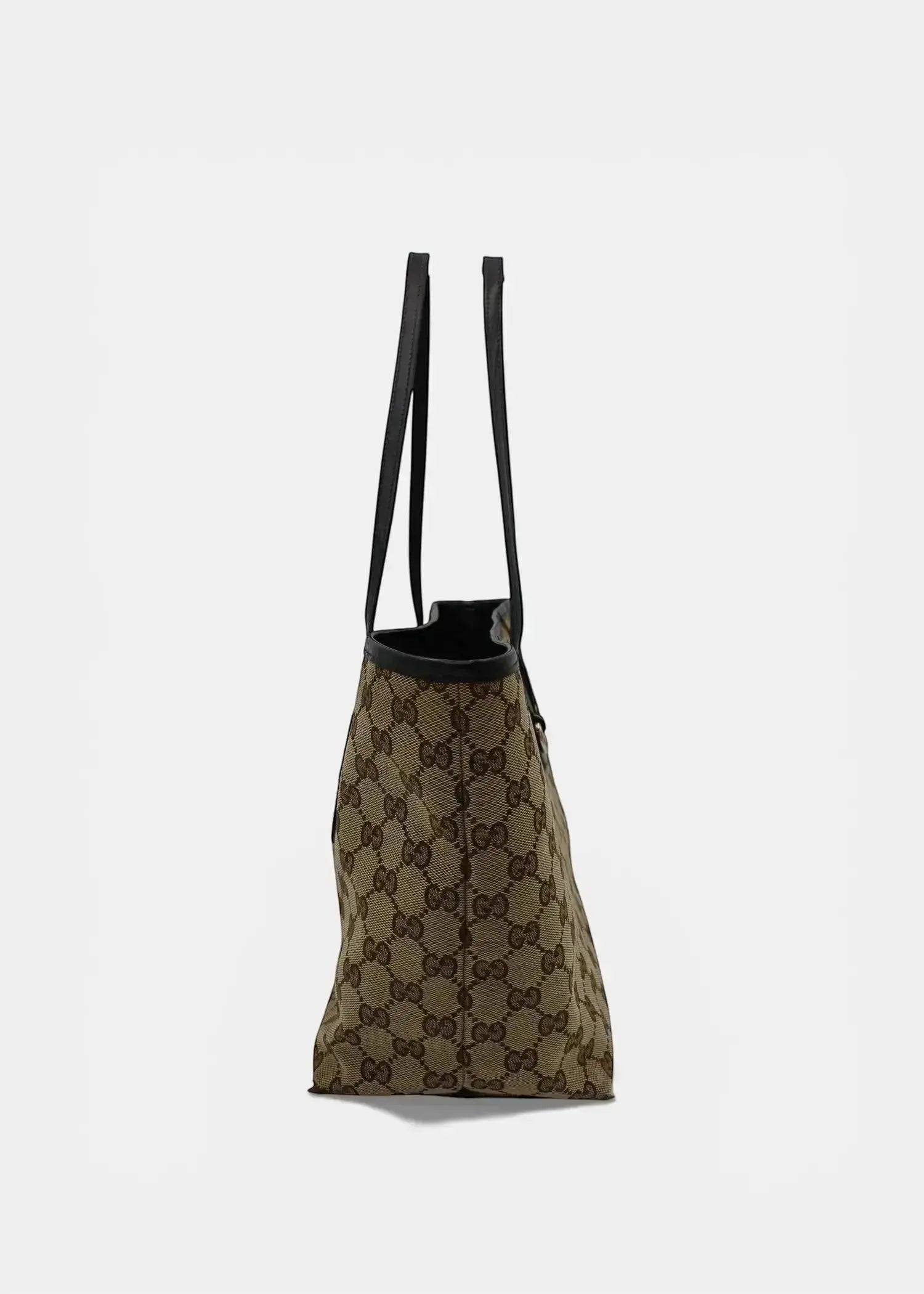 Preloved | Gucci GG Monogram Totebag med Sort PVC Læder Gucci