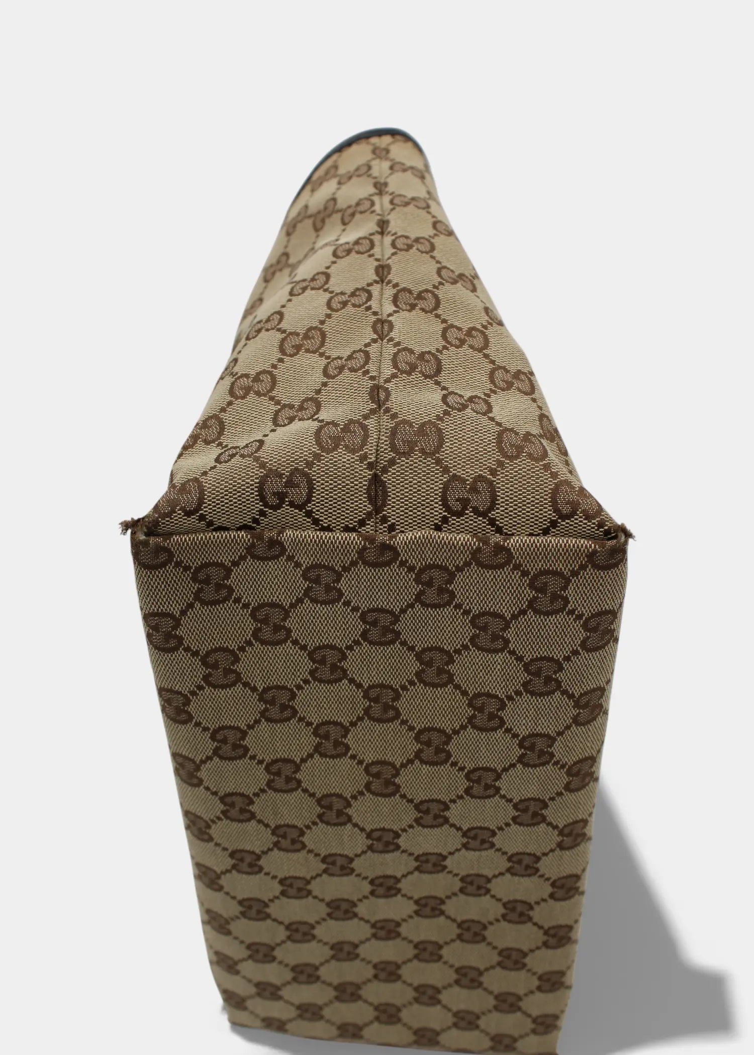 Preloved | Gucci GG Monogram Totebag med Sort PVC Læder