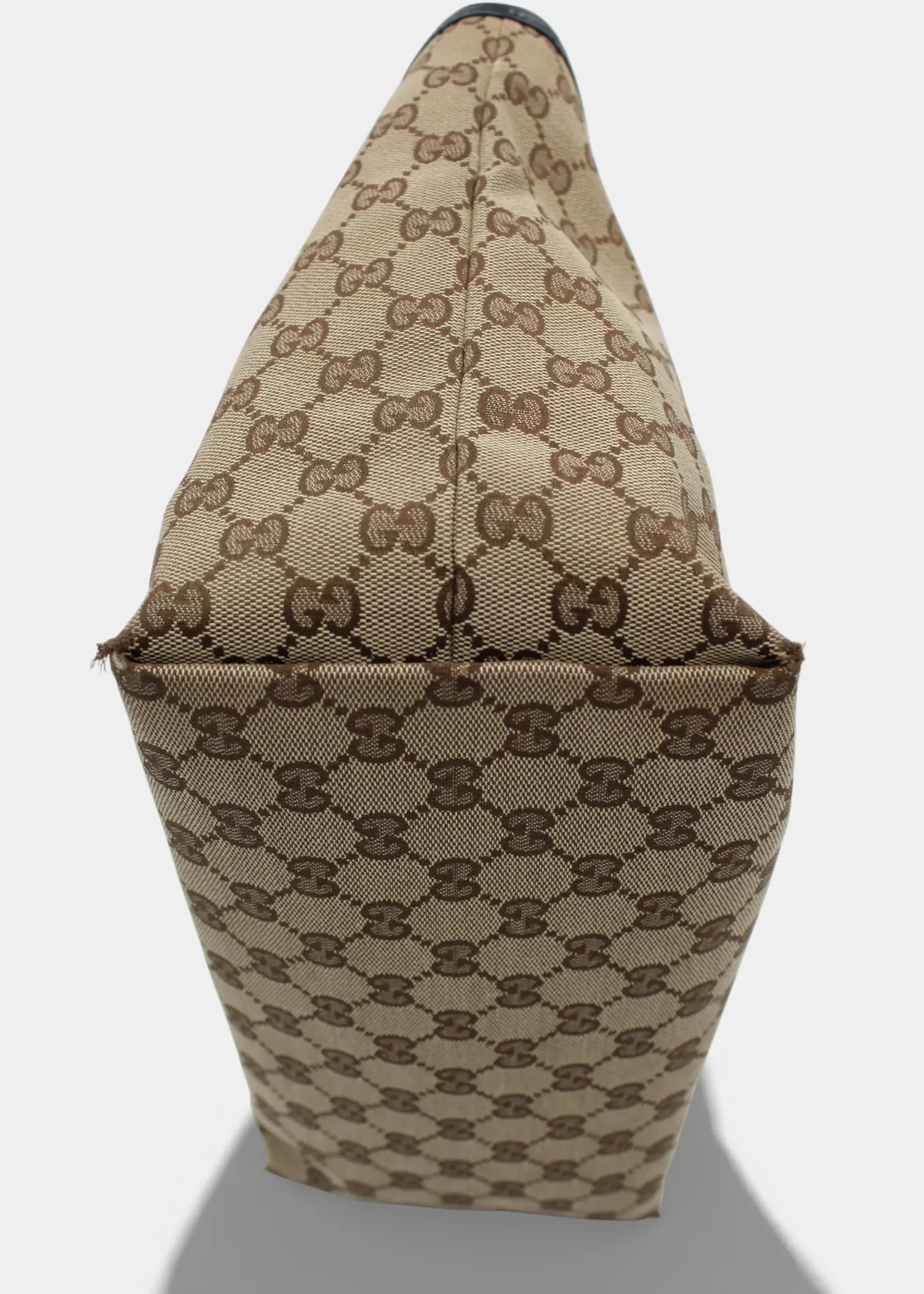 Preloved | Gucci GG Monogram Totebag med Sort PVC Læder