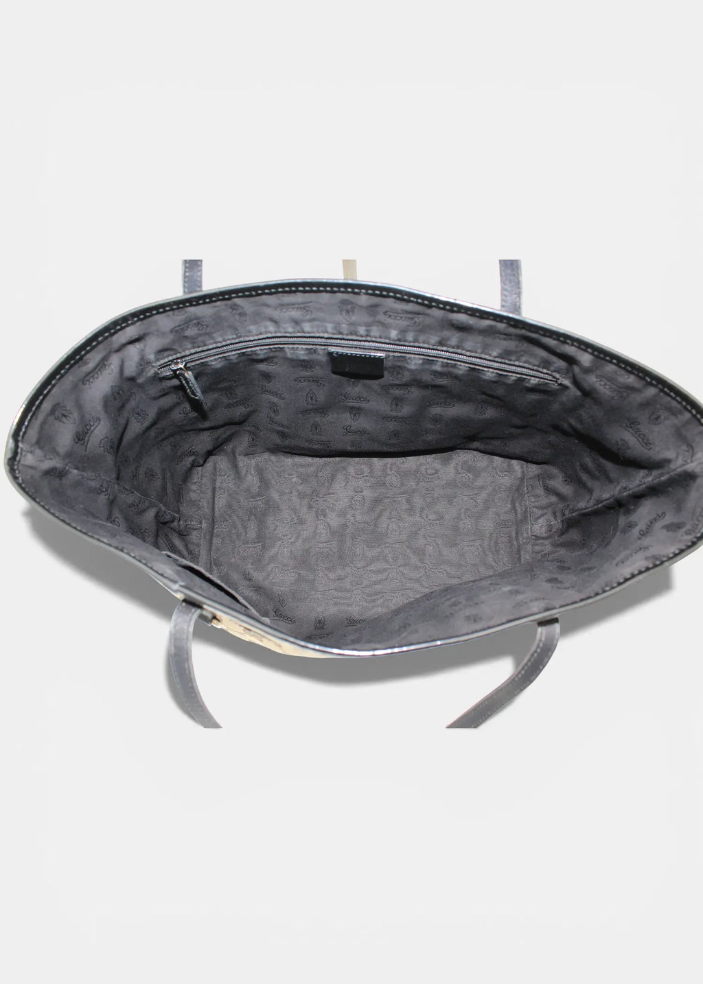 Preloved | Gucci GG Monogram Totebag med Sort PVC Læder