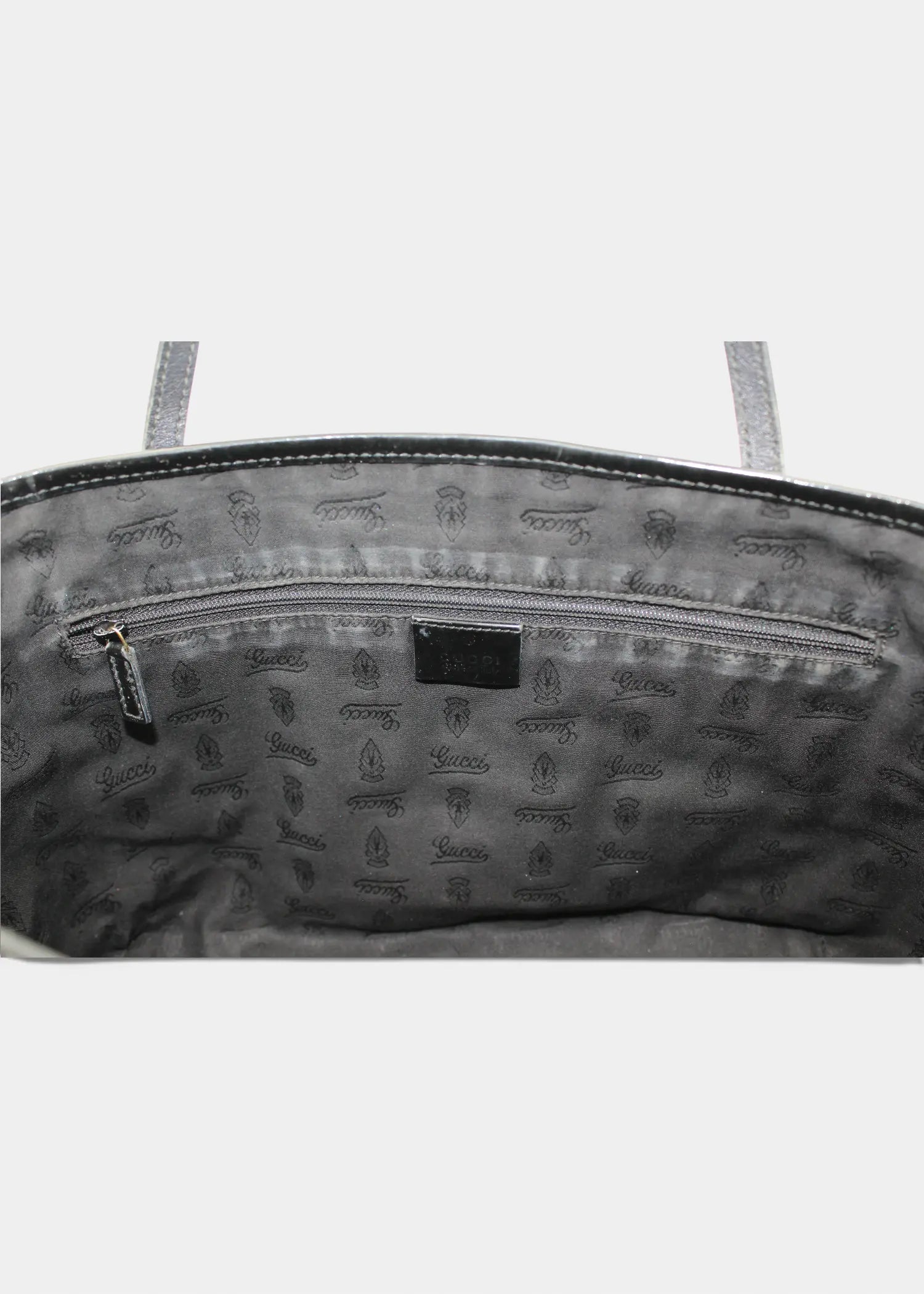 Preloved | Gucci GG Monogram Totebag med Sort PVC Læder