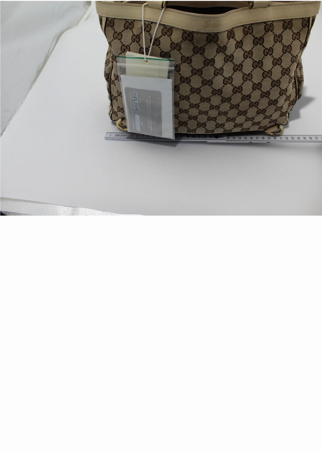 Preloved | Gucci GG Monogram Totebag Abbey med Hvid Læder