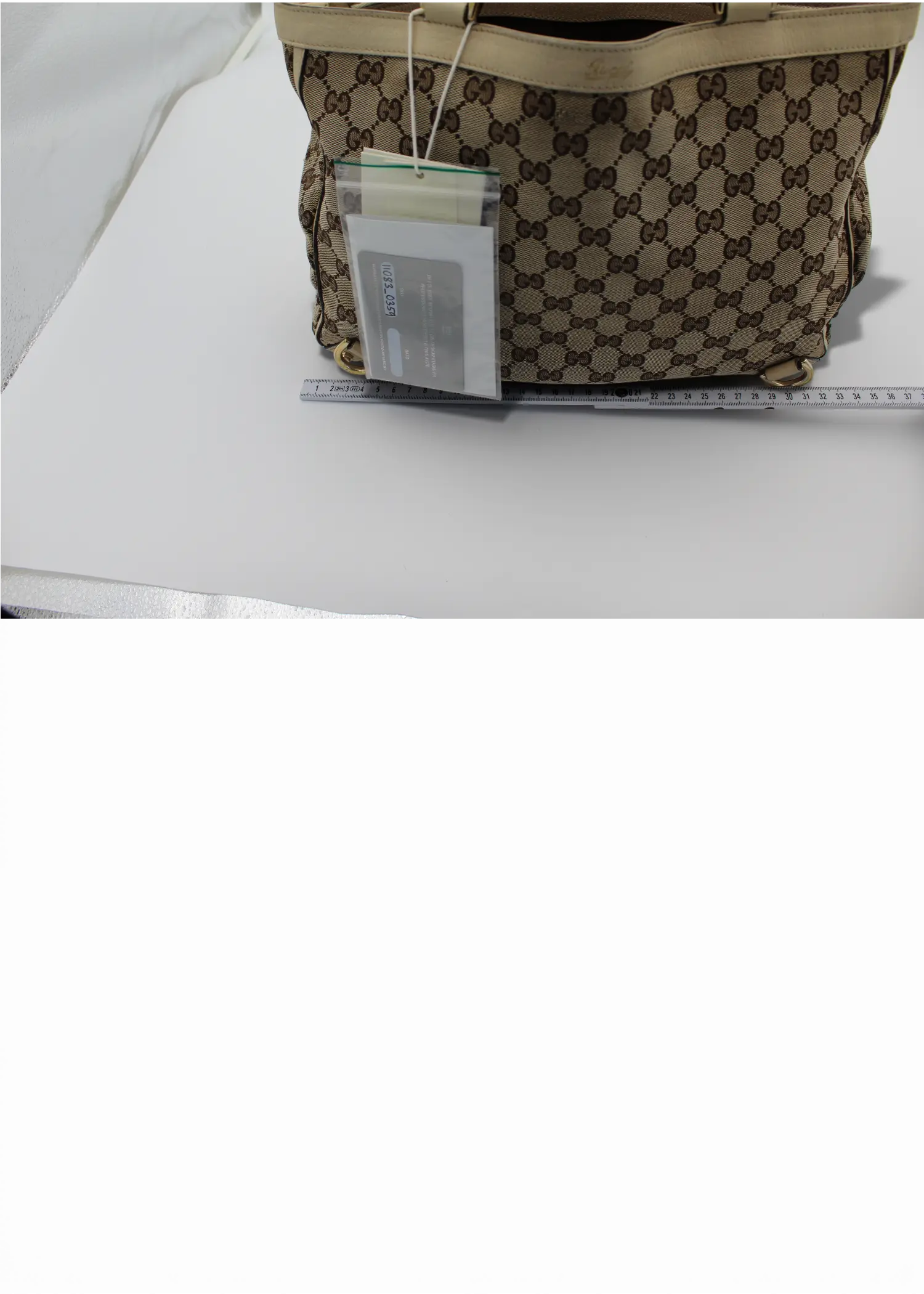 Preloved | Gucci GG Monogram Totebag Abbey med Hvid Læder