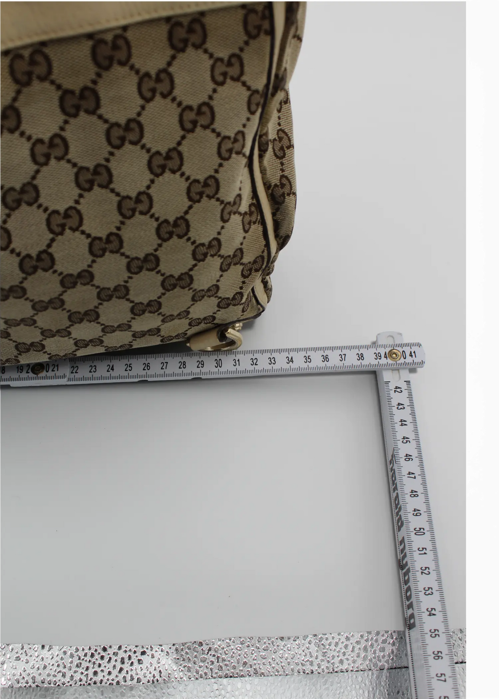 Preloved | Gucci GG Monogram Totebag Abbey med Hvid Læder