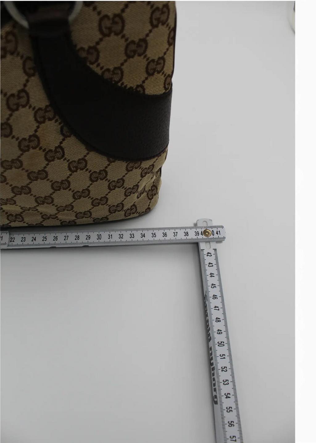 Preloved | Gucci GG Monogram Skuldertaske med Brun Læder