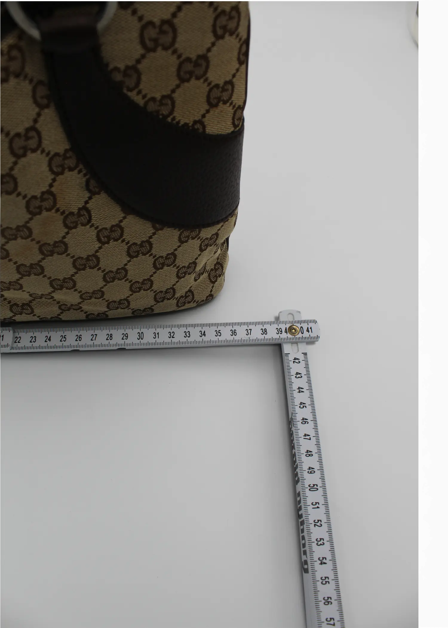 Preloved | Gucci GG Monogram Skuldertaske med Brun Læder