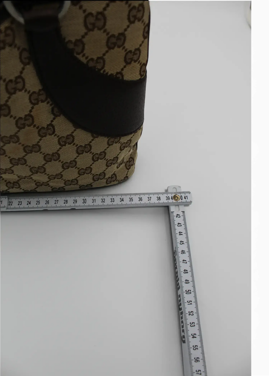 Preloved | Gucci GG Monogram Skuldertaske med Brun Læder Gucci