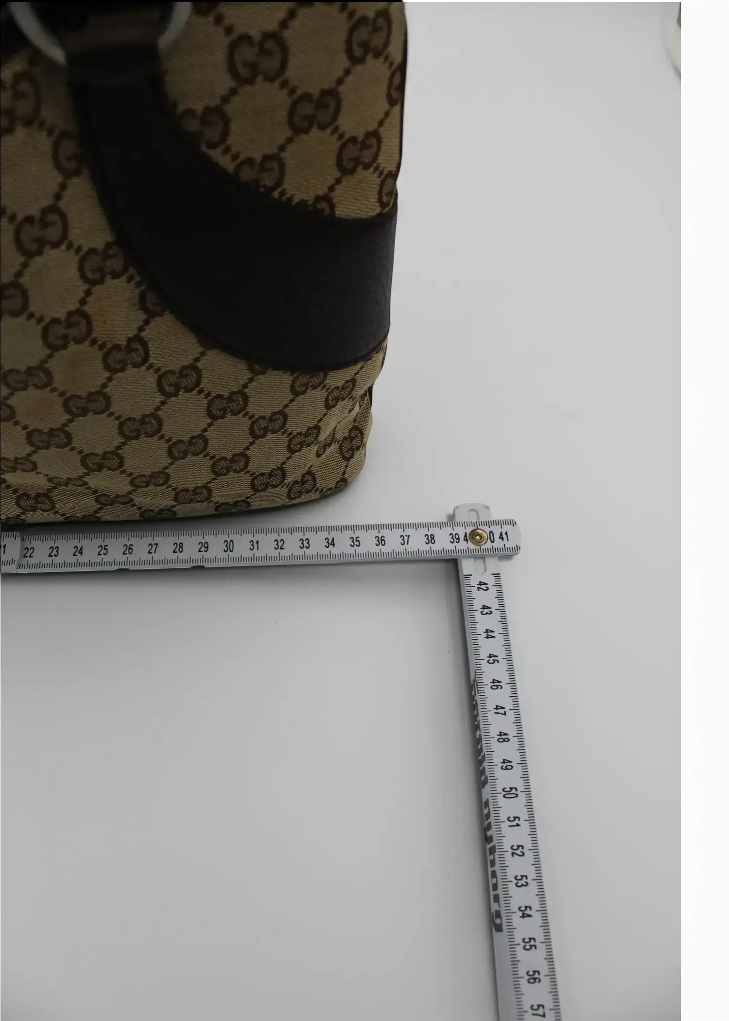 Preloved | Gucci GG Monogram Skuldertaske med Brun Læder Gucci