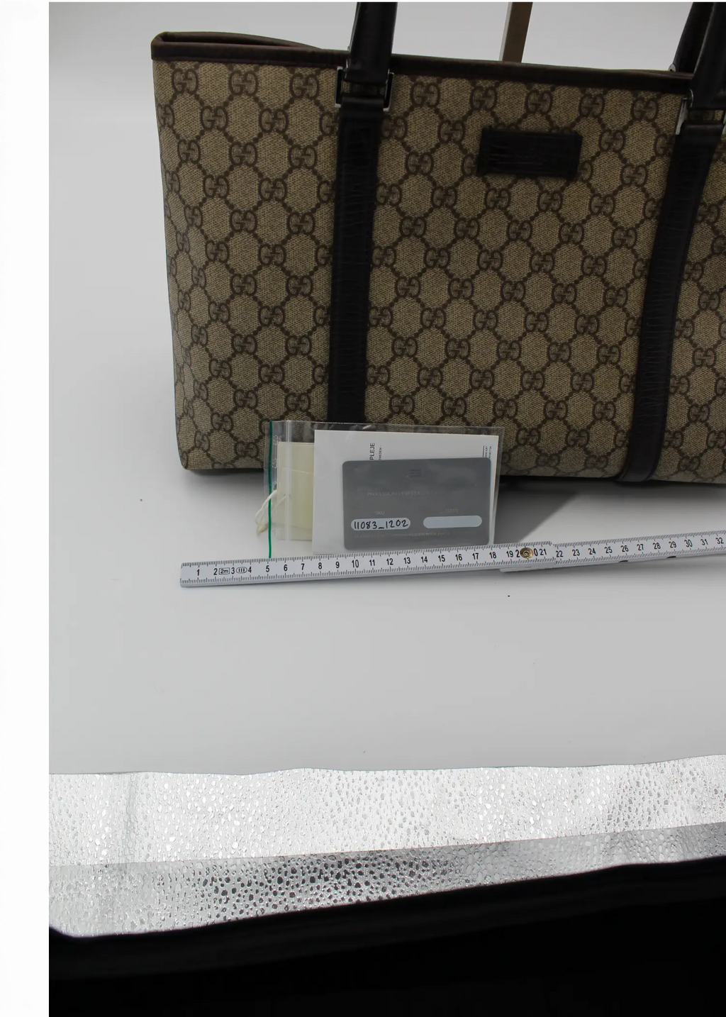Preloved | Gucci GG Monogram Totebag med Brun Læder
