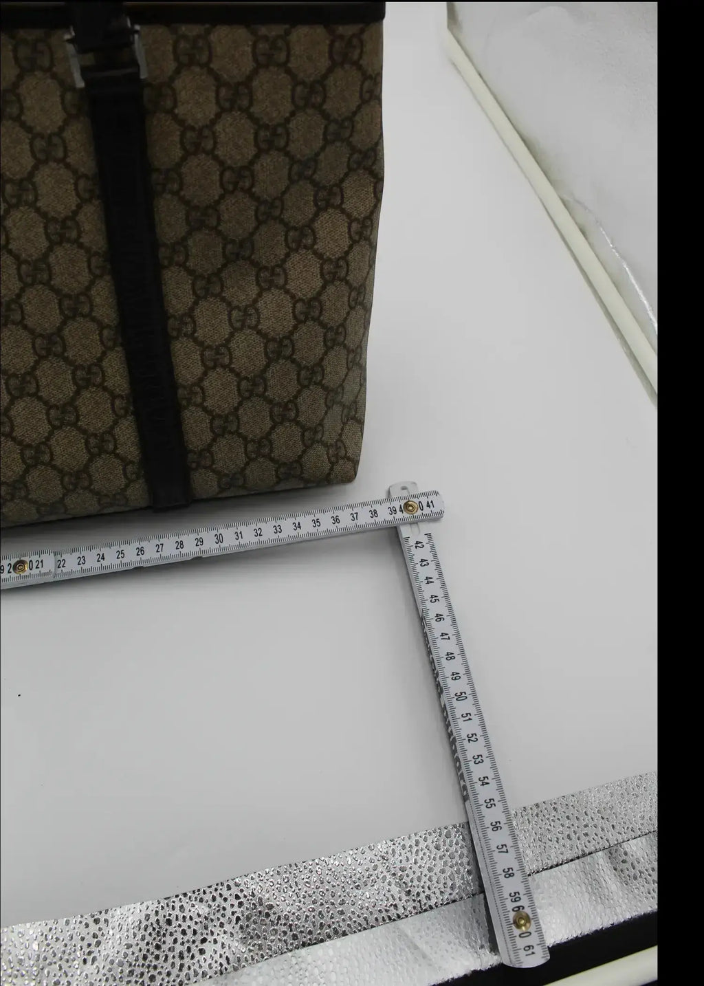 Preloved | Gucci GG Monogram Totebag med Brun Læder Gucci