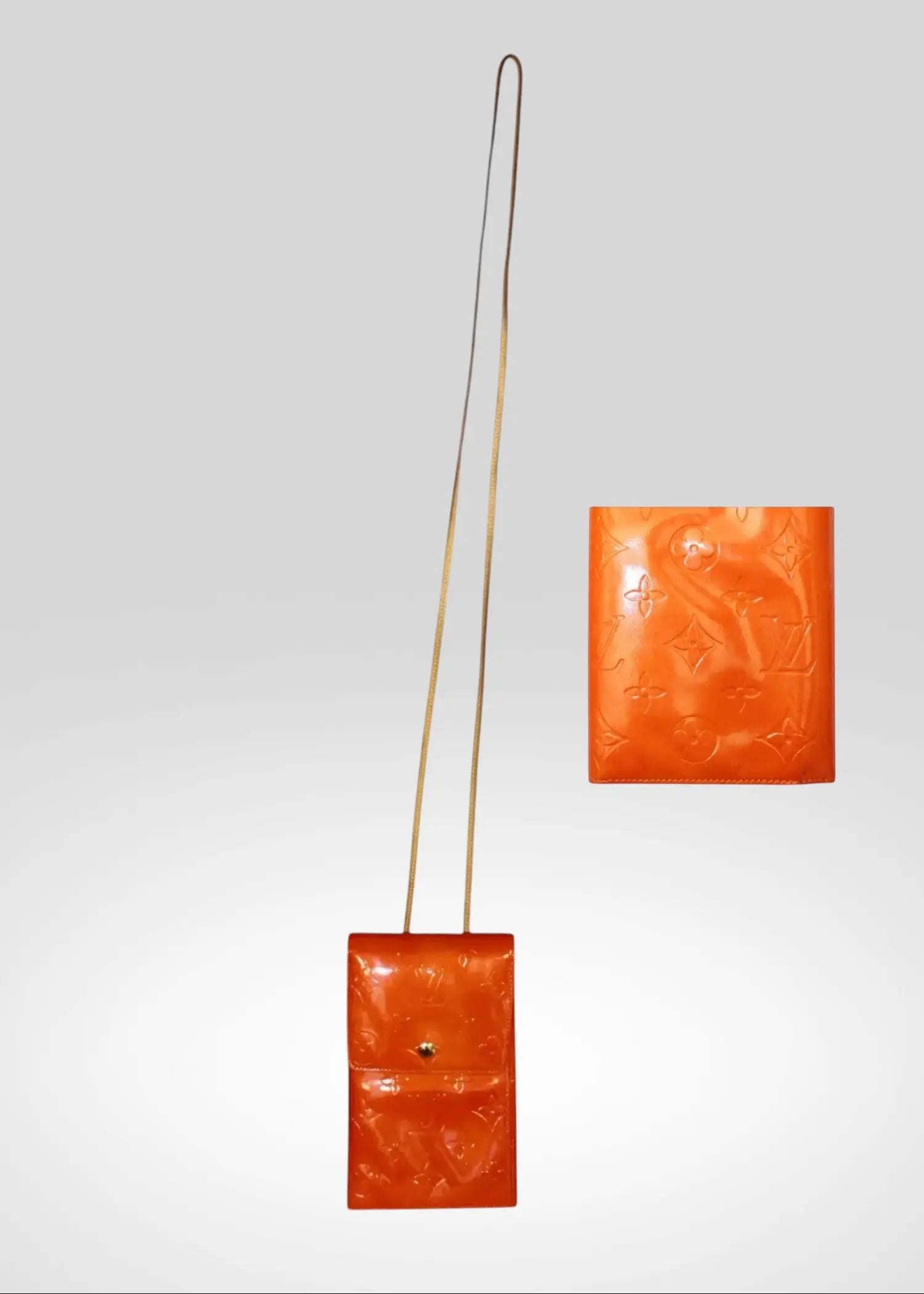 Preloved | Louis Vuitton Monogram Vernis Walker Pochette Crossbody Pung i Orange Patent Læder Louis Vuitton