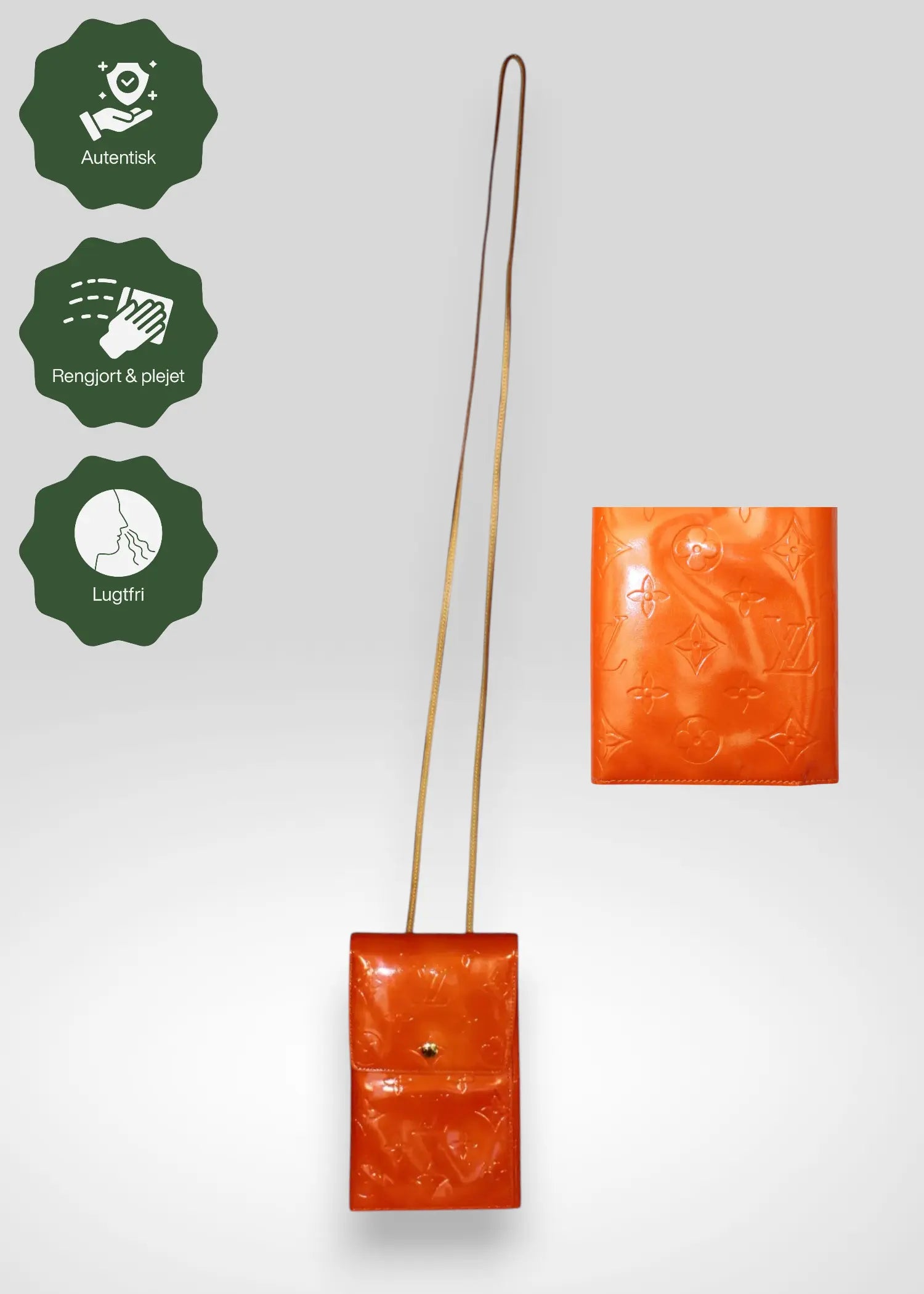 Preloved | Louis Vuitton Monogram Vernis Walker Pochette Crossbody Pung i Orange Patent Læder Louis Vuitton