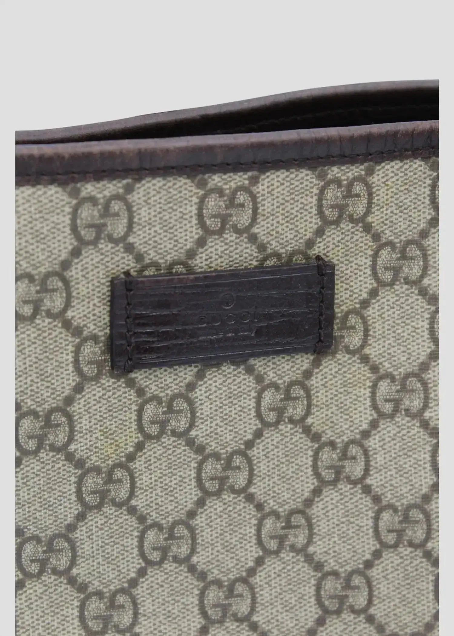 Preloved | Gucci GG Monogram Totebag med Brun Læder Gucci