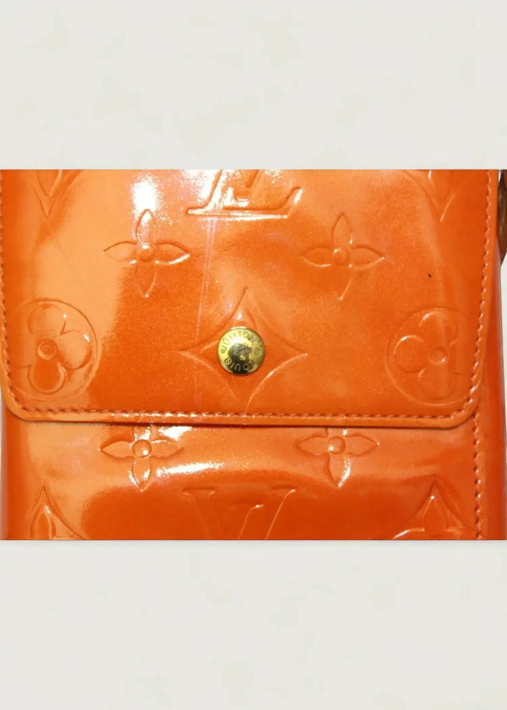 Preloved | Louis Vuitton Monogram Vernis Walker Pochette Crossbody Pung i Orange Patent Læder Louis Vuitton