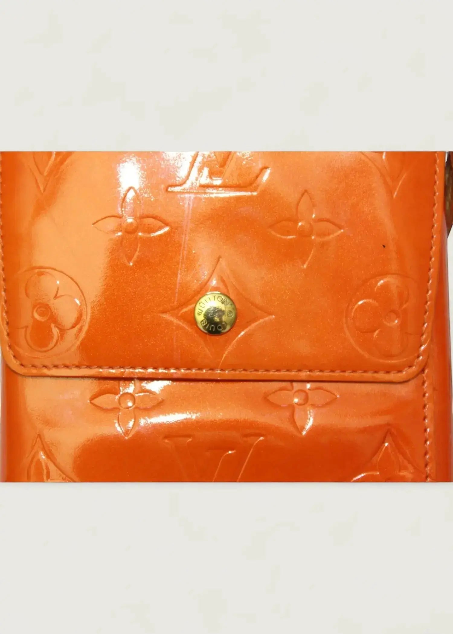 Preloved | Louis Vuitton Monogram Vernis Walker Pochette Crossbody Pung i Orange Patent Læder Louis Vuitton