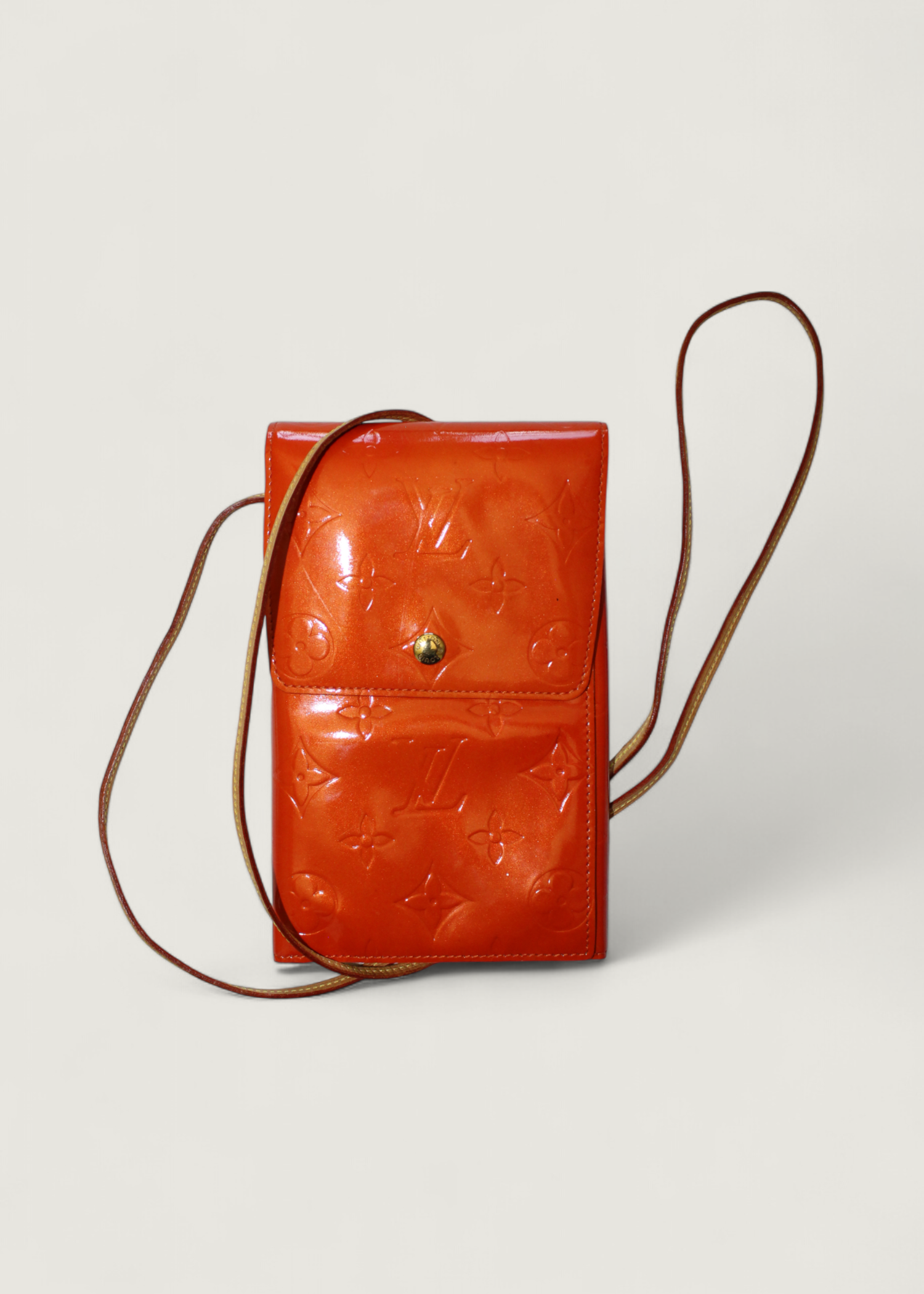 Preloved | Louis Vuitton Monogram Vernis Walker Pochette Crossbody Pung i Orange Patent Læder