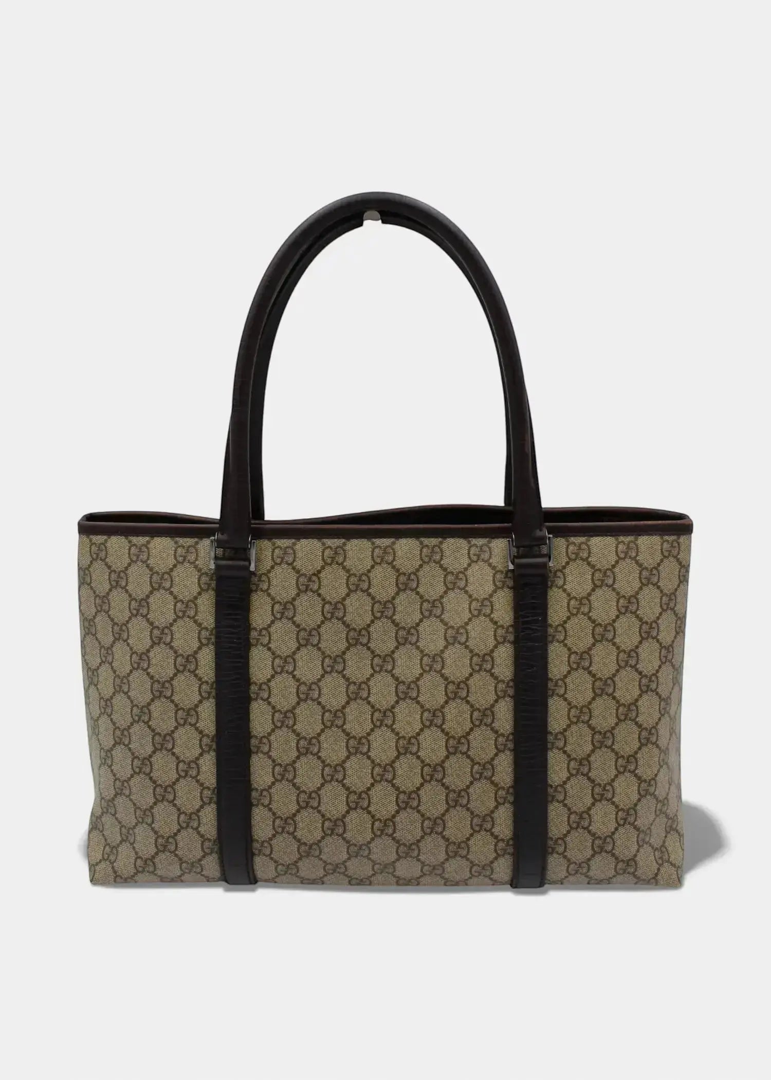 Preloved | Gucci GG Monogram Totebag med Brun Læder Gucci