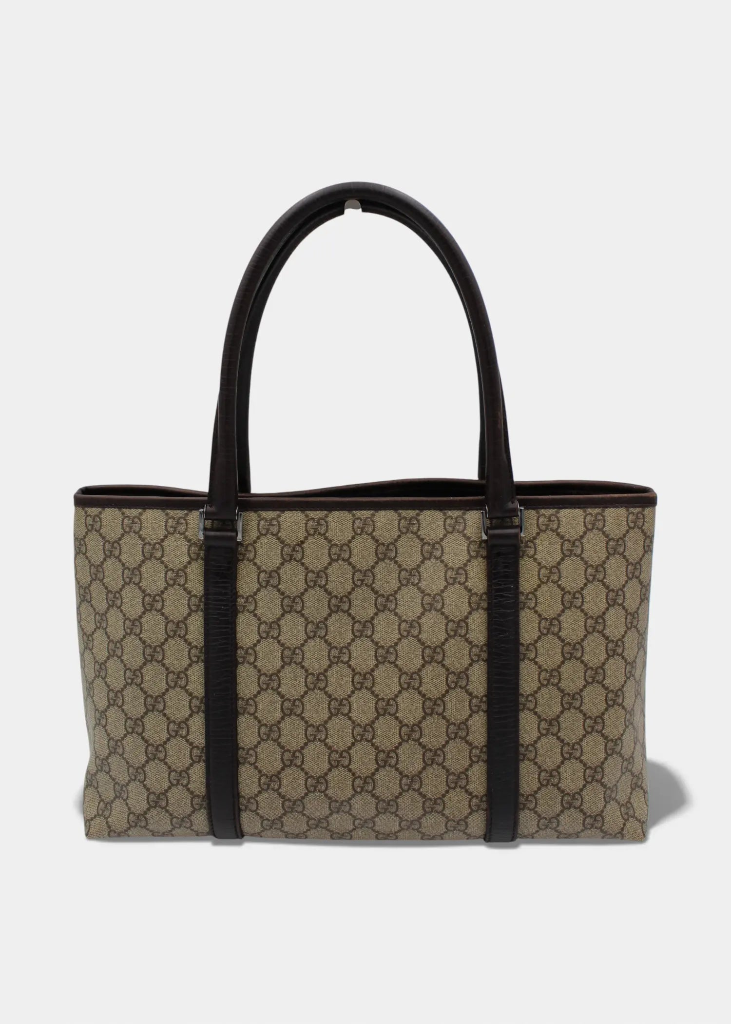 Preloved | Gucci GG Monogram Totebag med Brun Læder