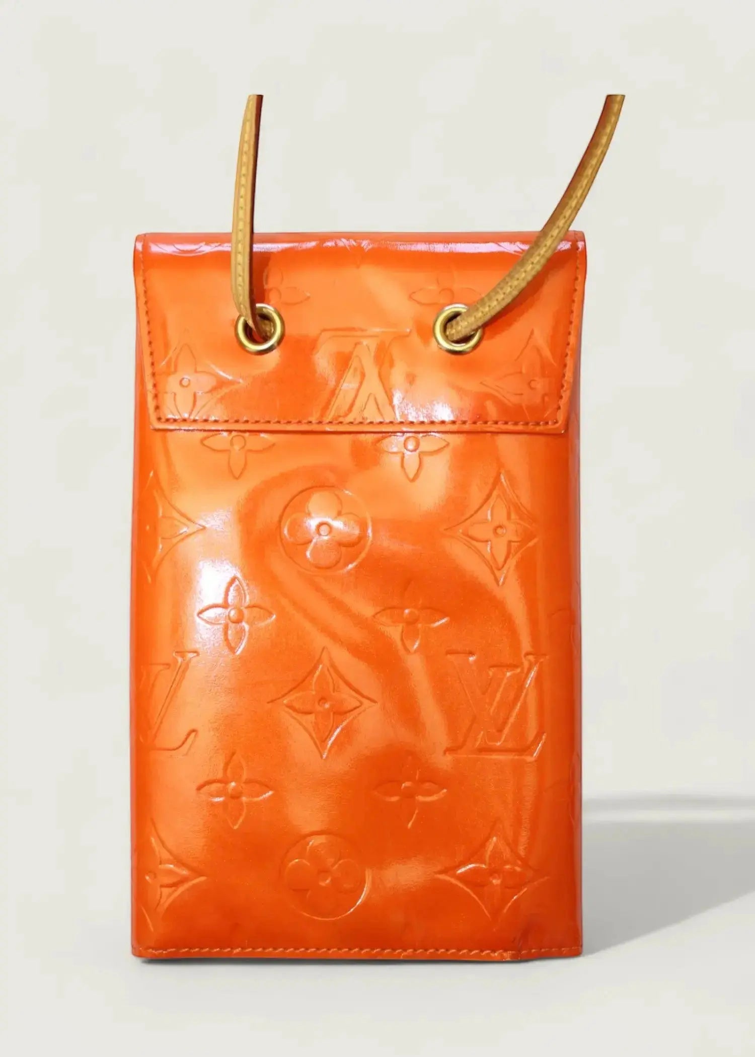 Preloved | Louis Vuitton Monogram Vernis Walker Pochette Crossbody Pung i Orange Patent Læder Louis Vuitton