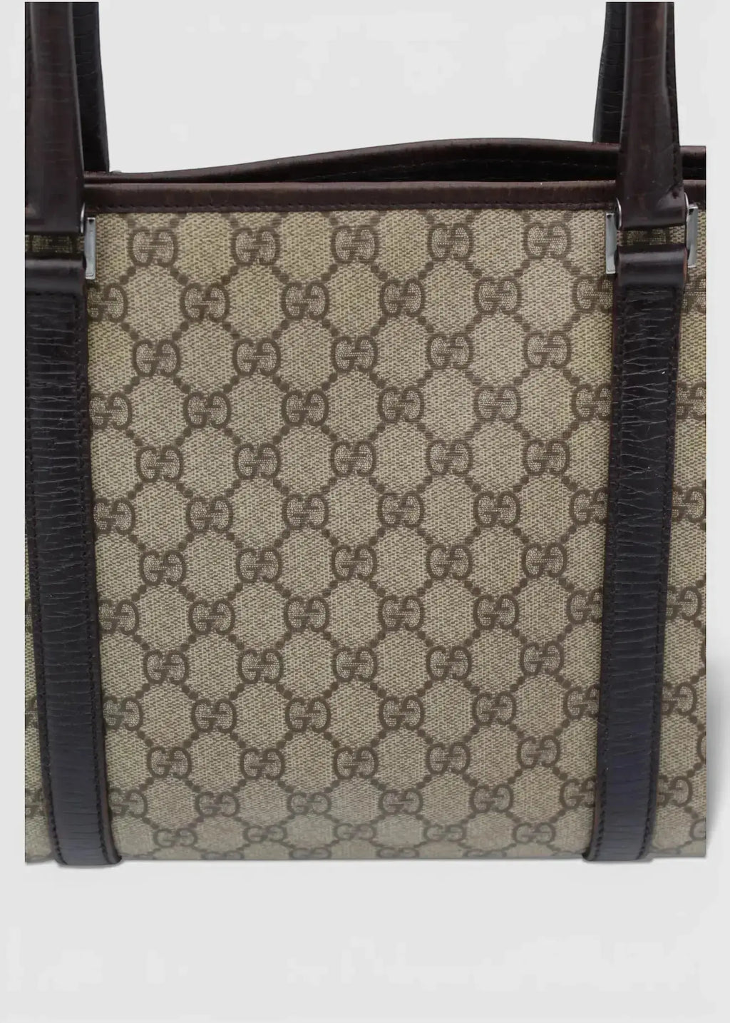 Preloved | Gucci GG Monogram Totebag med Brun Læder Gucci