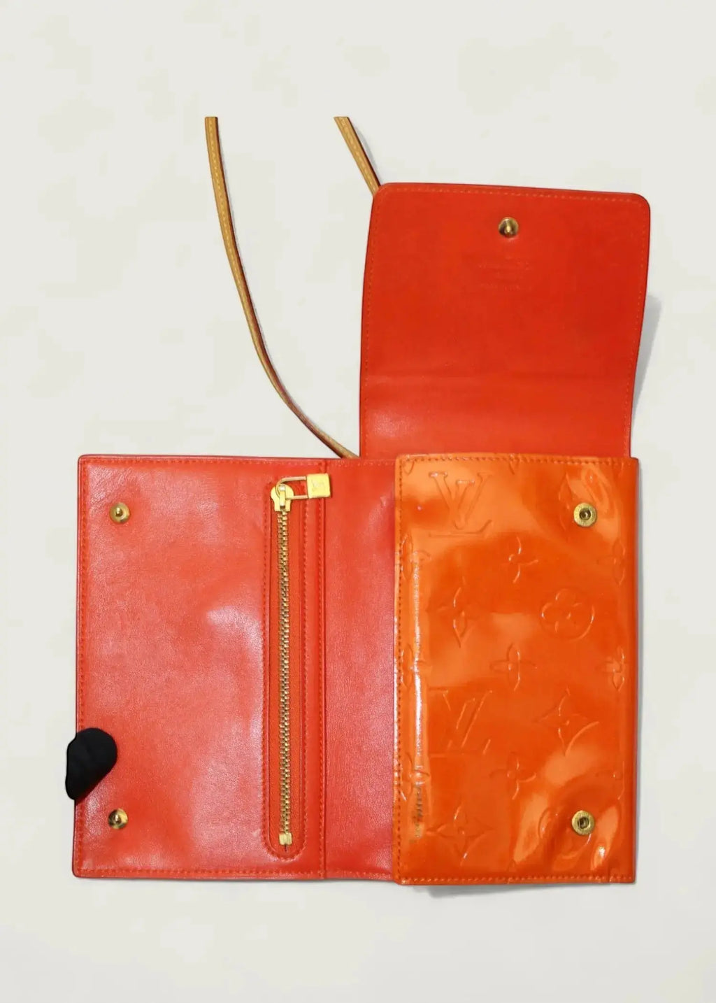 Preloved | Louis Vuitton Monogram Vernis Walker Pochette Crossbody Pung i Orange Patent Læder Louis Vuitton