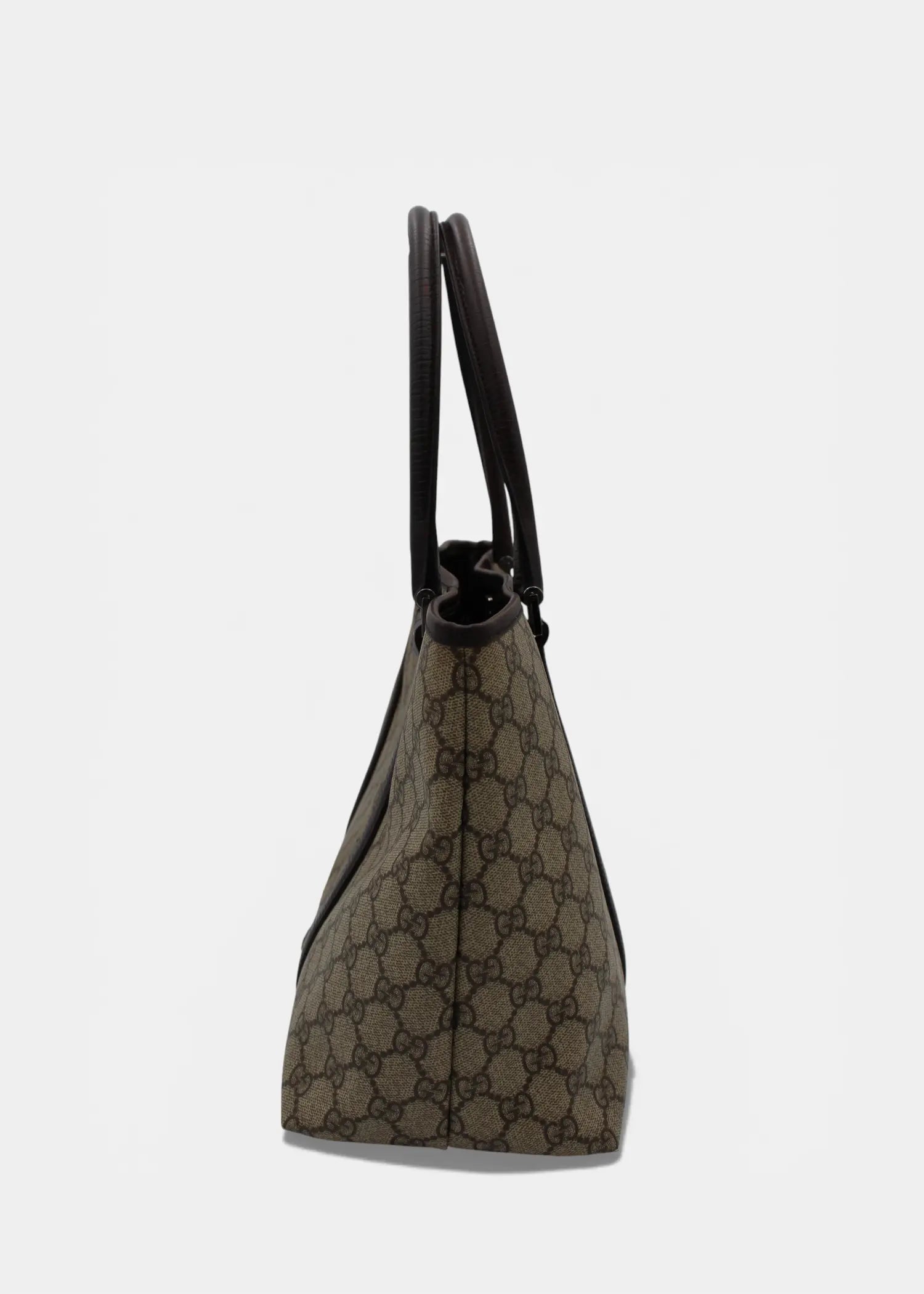 Preloved | Gucci GG Monogram Totebag med Brun Læder