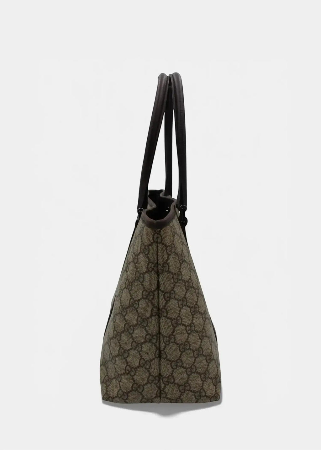 Preloved | Gucci GG Monogram Totebag med Brun Læder Gucci