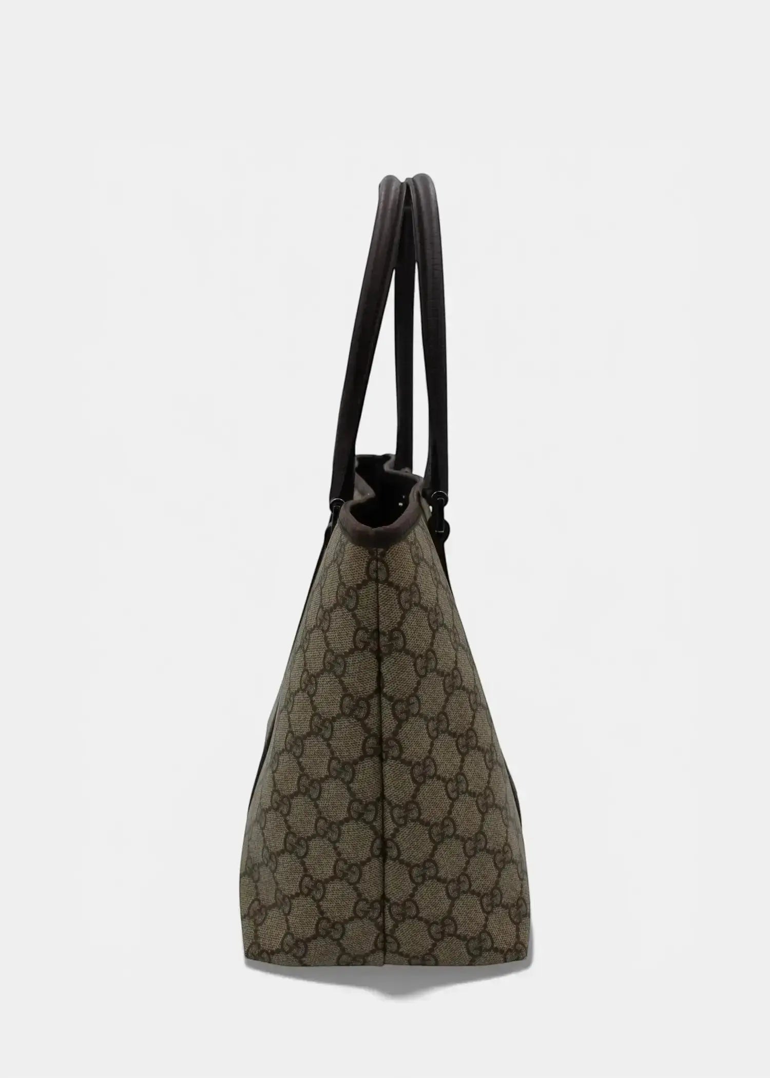 Preloved | Gucci GG Monogram Totebag med Brun Læder Gucci