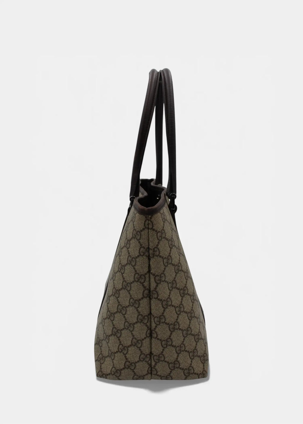 Preloved | Gucci GG Monogram Totebag med Brun Læder