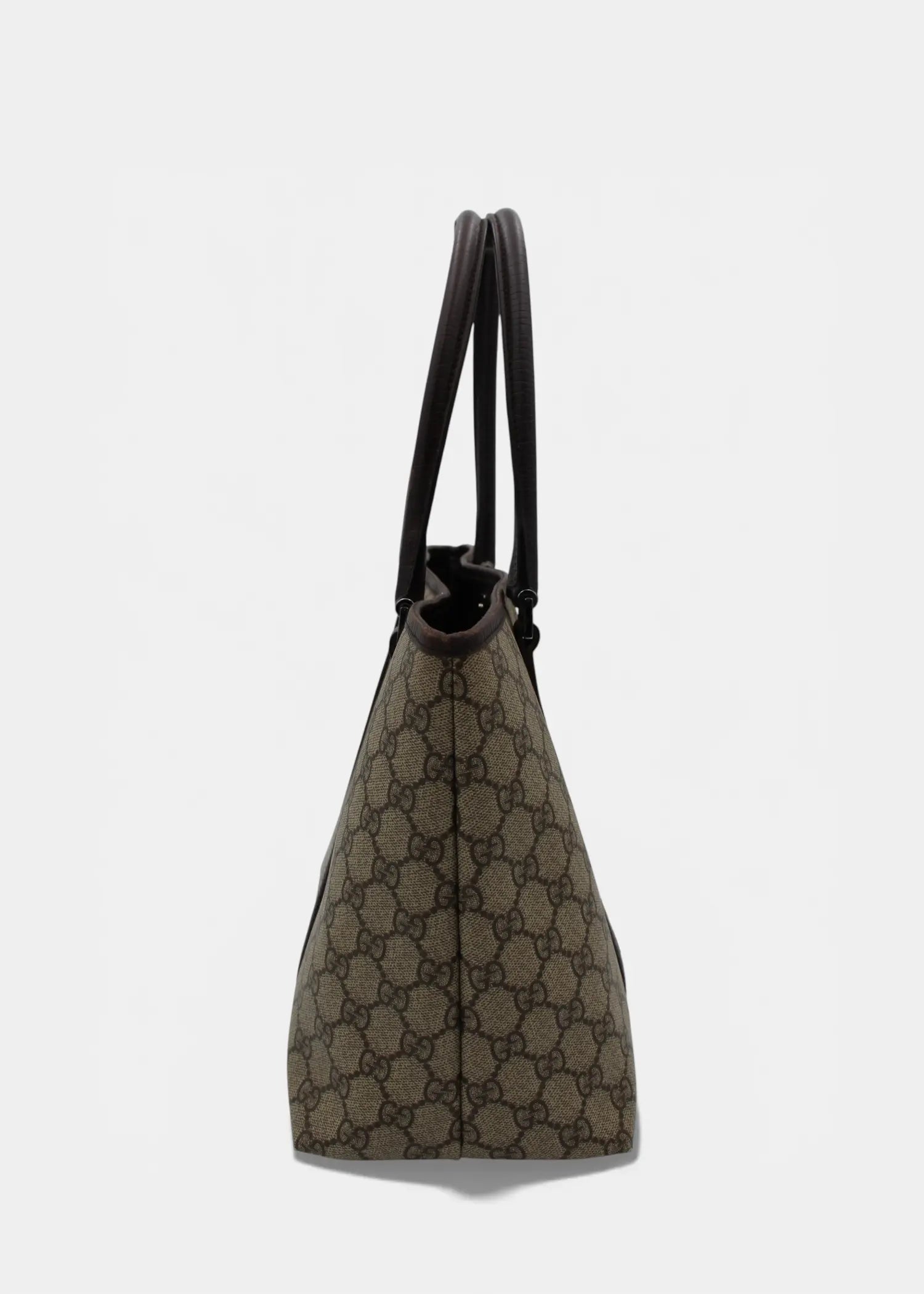 Preloved | Gucci GG Monogram Totebag med Brun Læder